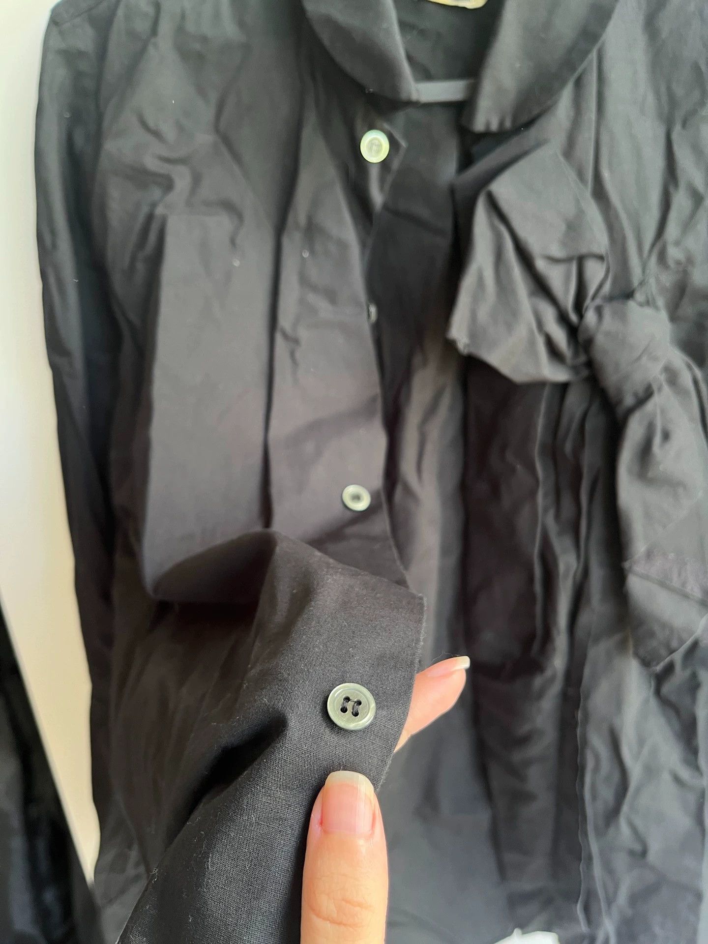 Comme des Garcons CDG Bow Shirt XS Cute Dark Back Gray Stain (Washed) Size US XS / EU 42 / 0 - 5 Thumbnail