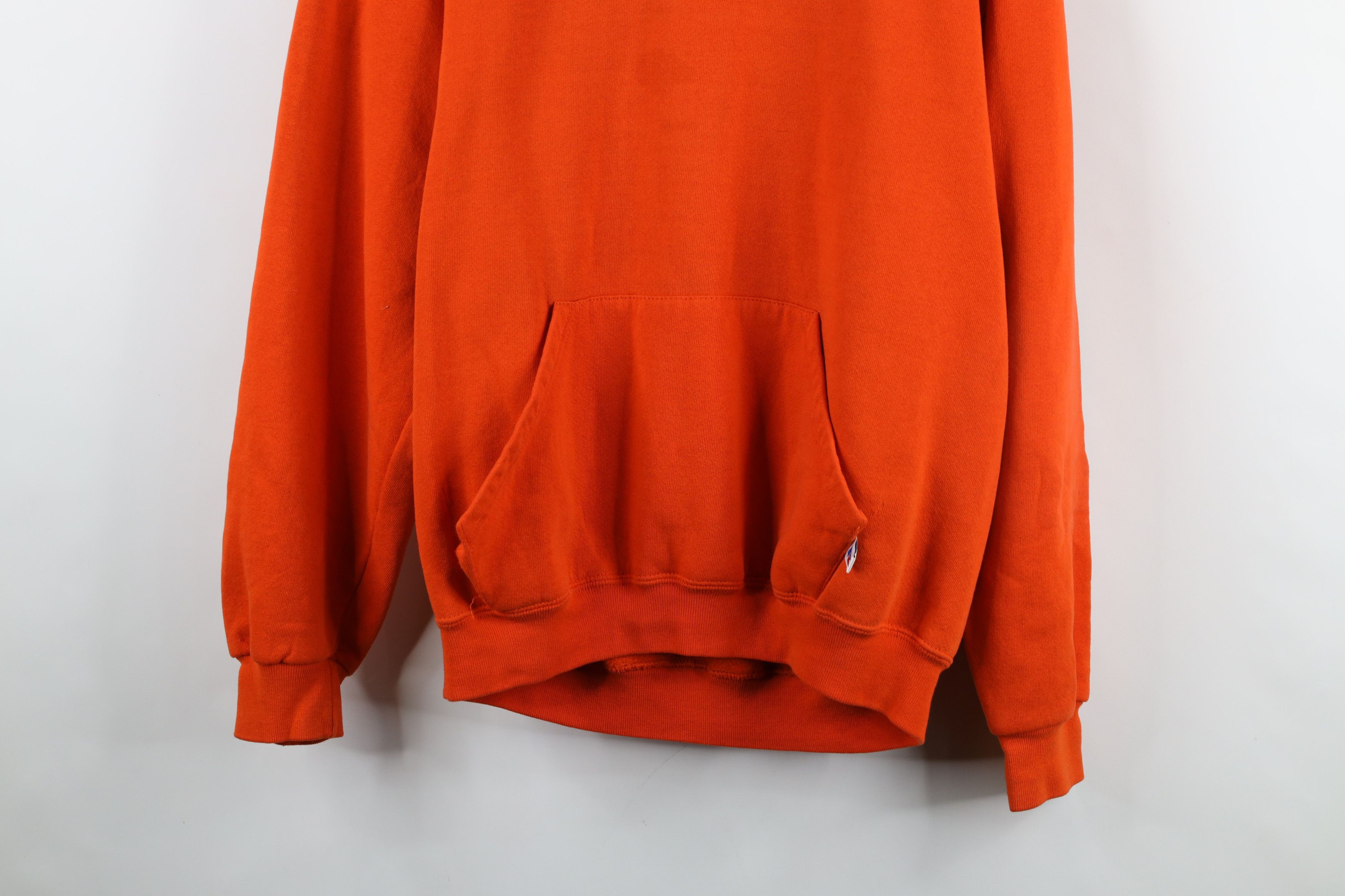 Russell Athletic × Vintage Vintage 90s Russell Athletic Riddell Football Hoodie Orange Size US M / EU 48-50 / 2 - 3 Thumbnail