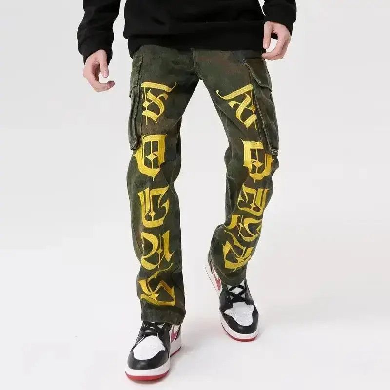 Japanese Brand Letters Cargo Stacked Denim Jeans Camouflage Size US 30 / EU 46 - 6 Thumbnail