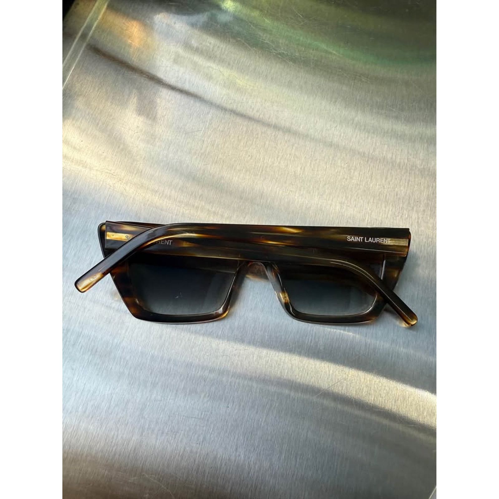 Saint Laurent Paris Saint Laurent Women Sunglasses Havana Yellow Cat Eye NEW Size ONE SIZE - 2 Thumbnail