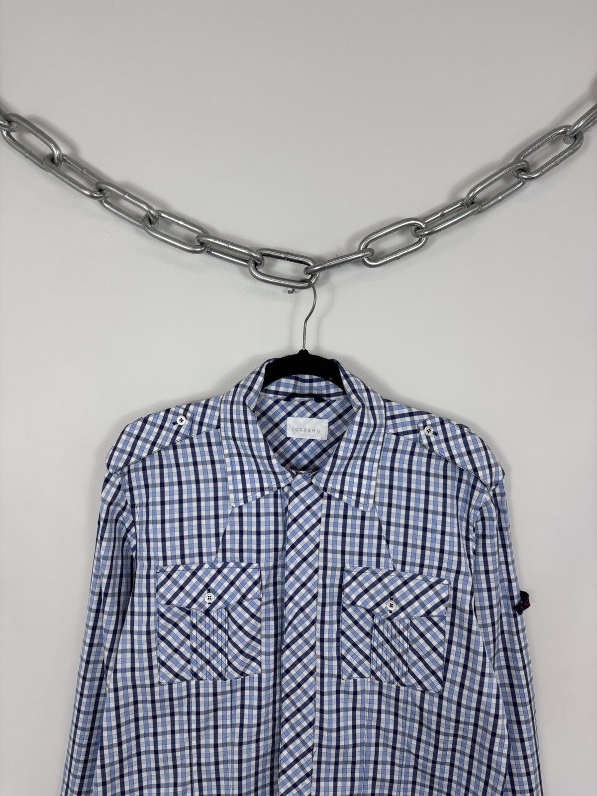 Iceberg Iceberg Vintage Men’s Gingham Check Long Sleeve Shirt Size US L / EU 52-54 / 3 - 2 Thumbnail