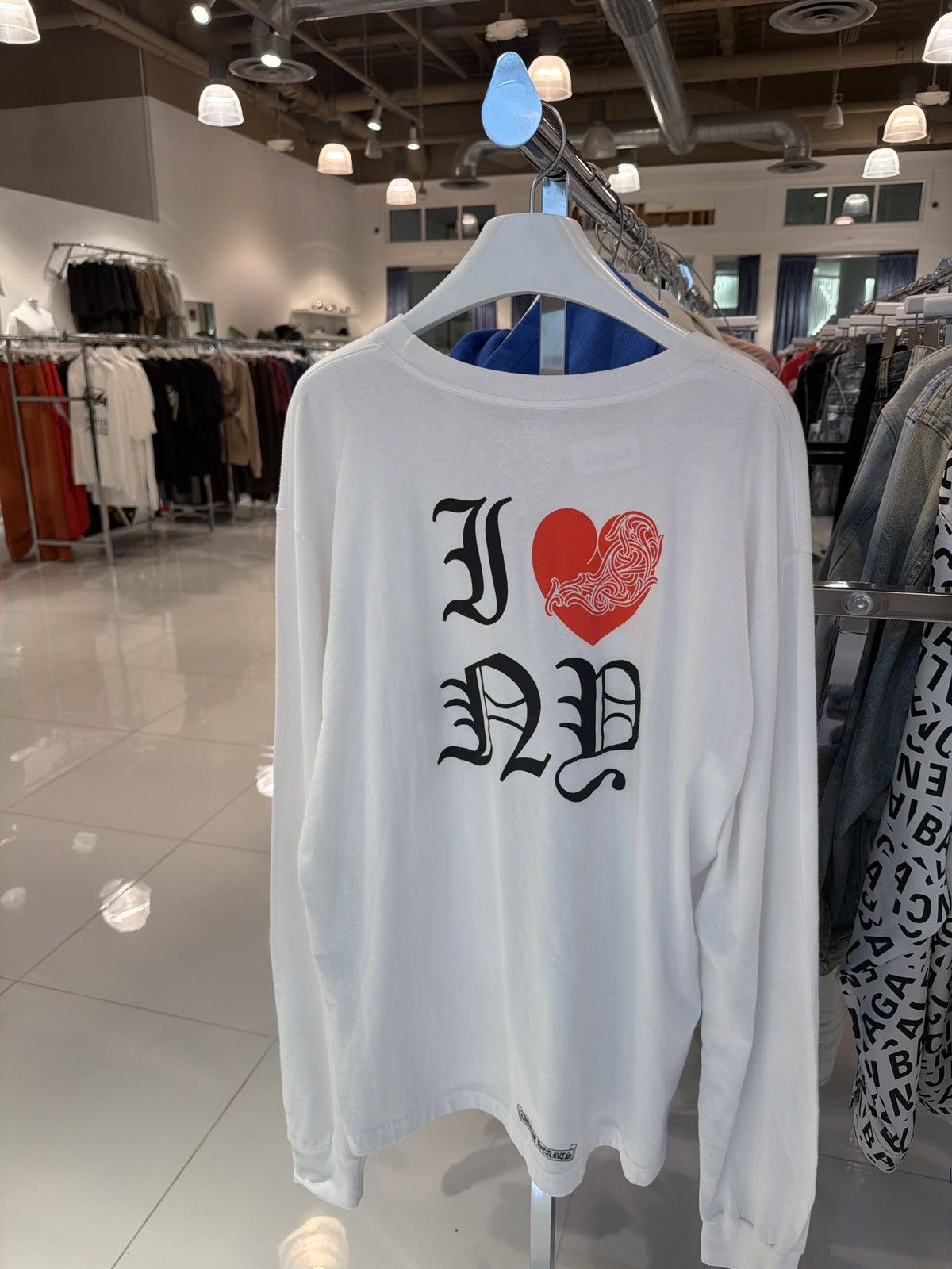Chrome Hearts Chrome Hearts I Love NY White L/S Tee Size US XL / EU 56 / 4 - 2 Thumbnail
