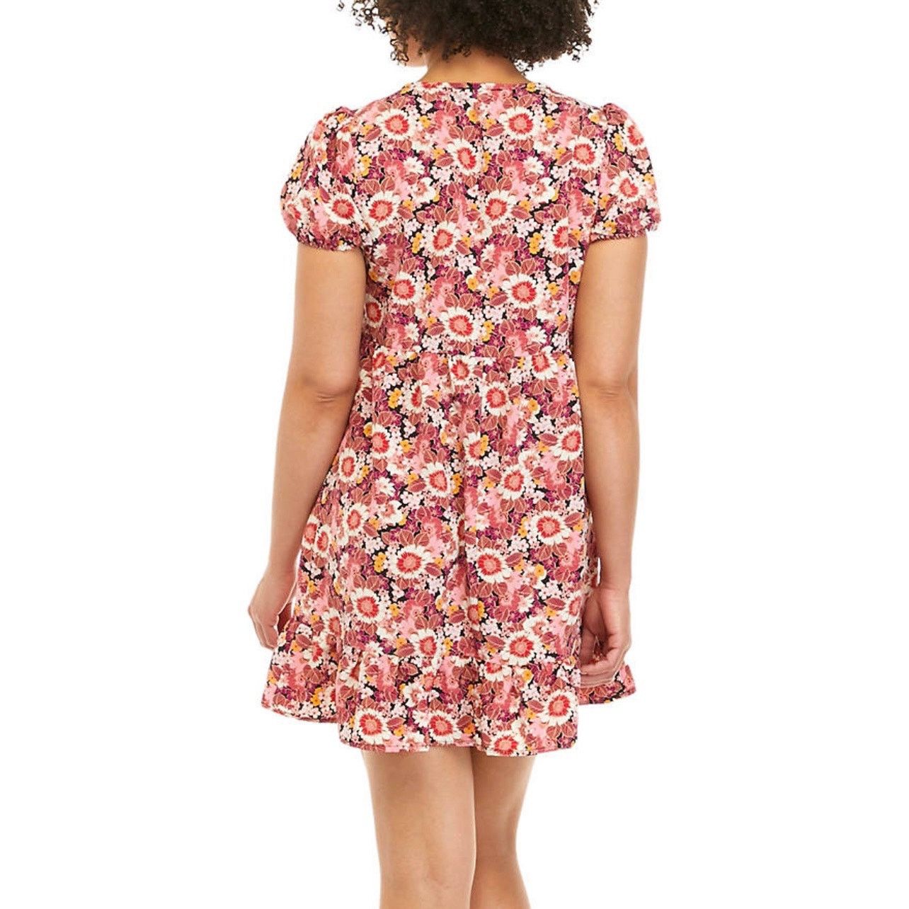 Other As U Wish Juniors' Puff Sleeve Floral Ruffled Dress MED NWT. Size M / US 6-8 / IT 42-44 - 3 Thumbnail