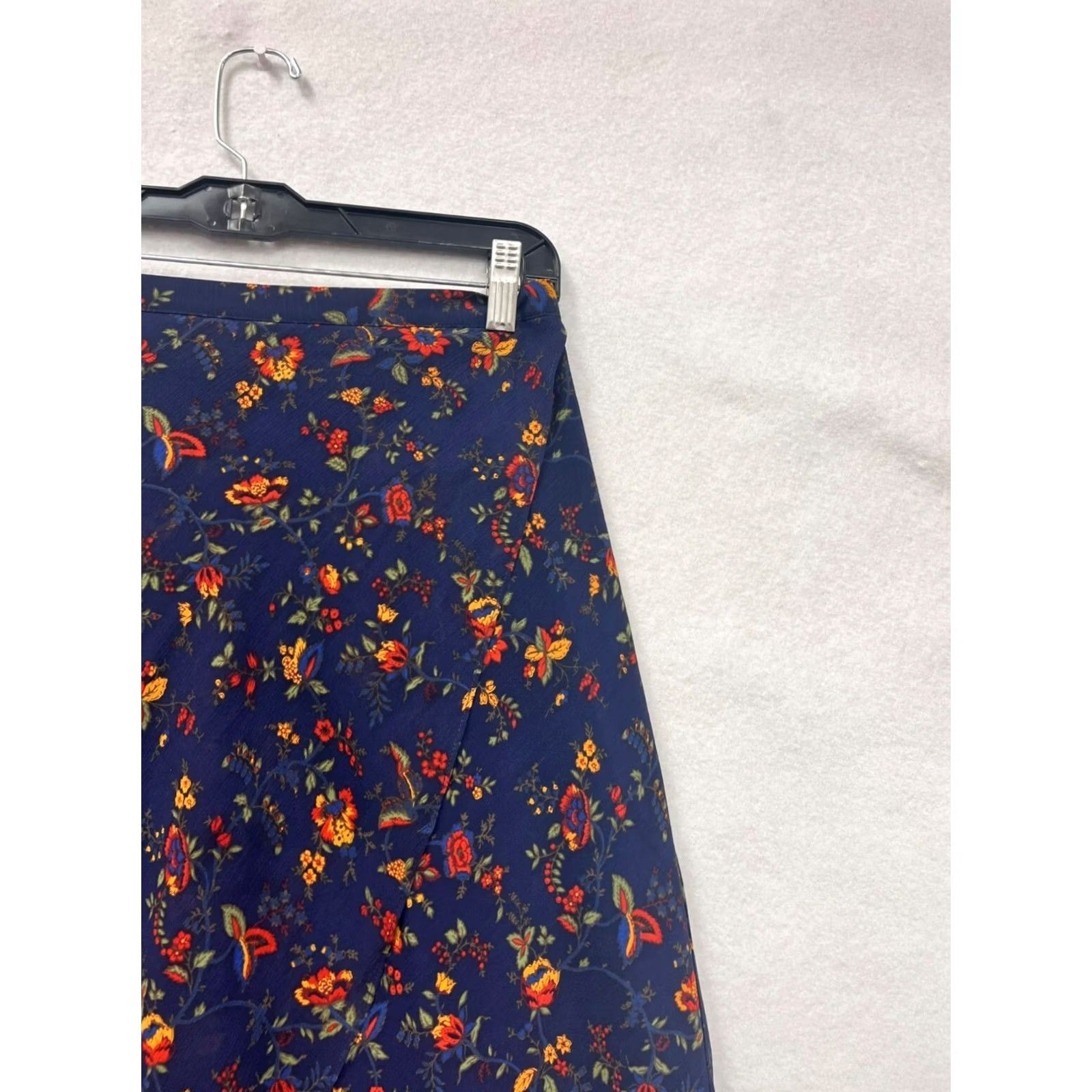 Madewell Madewell Skirt Womens High-Low Midi Floral Navy Size 6 Size 28" / US 6 / IT 42 - 5 Thumbnail