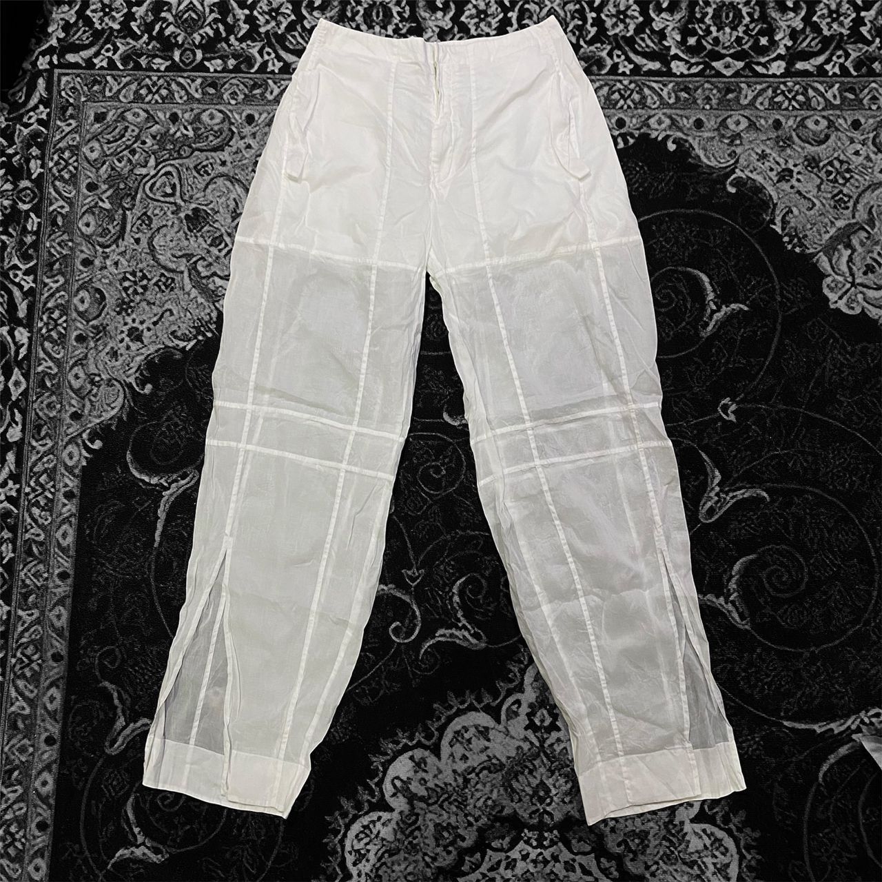 Jil Sander Grail💥Jil Sander Sheer Mesh Sexy Pants White Size 30" / US 8 / IT 44 - 2 Thumbnail