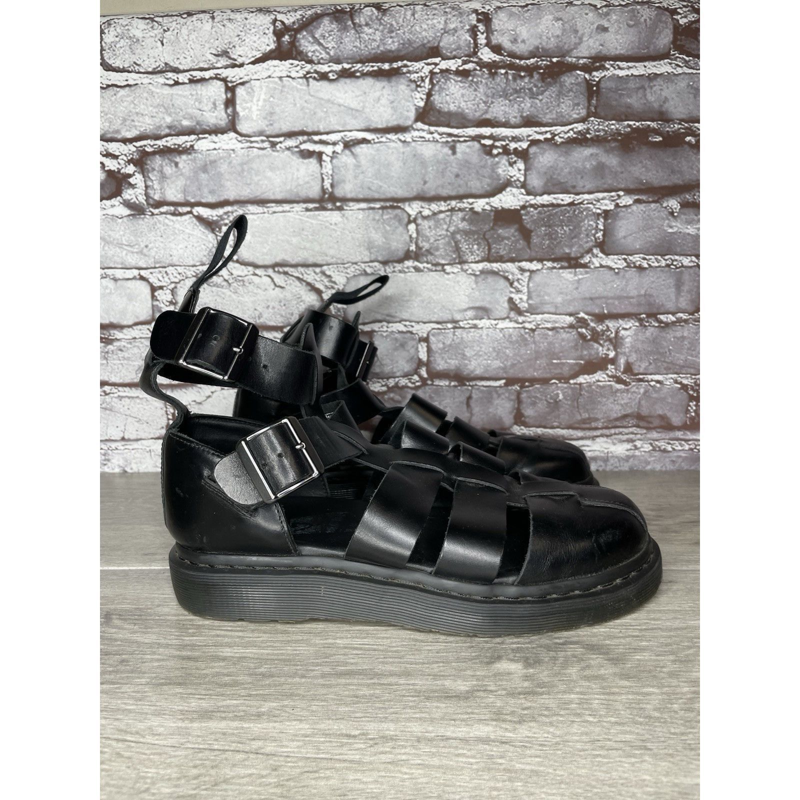 Dr. Martens Dr. Martens Geraldo Black Leather Strap Gladiator Wedge Sand Size US 9 / EU 42 - 15 Thumbnail