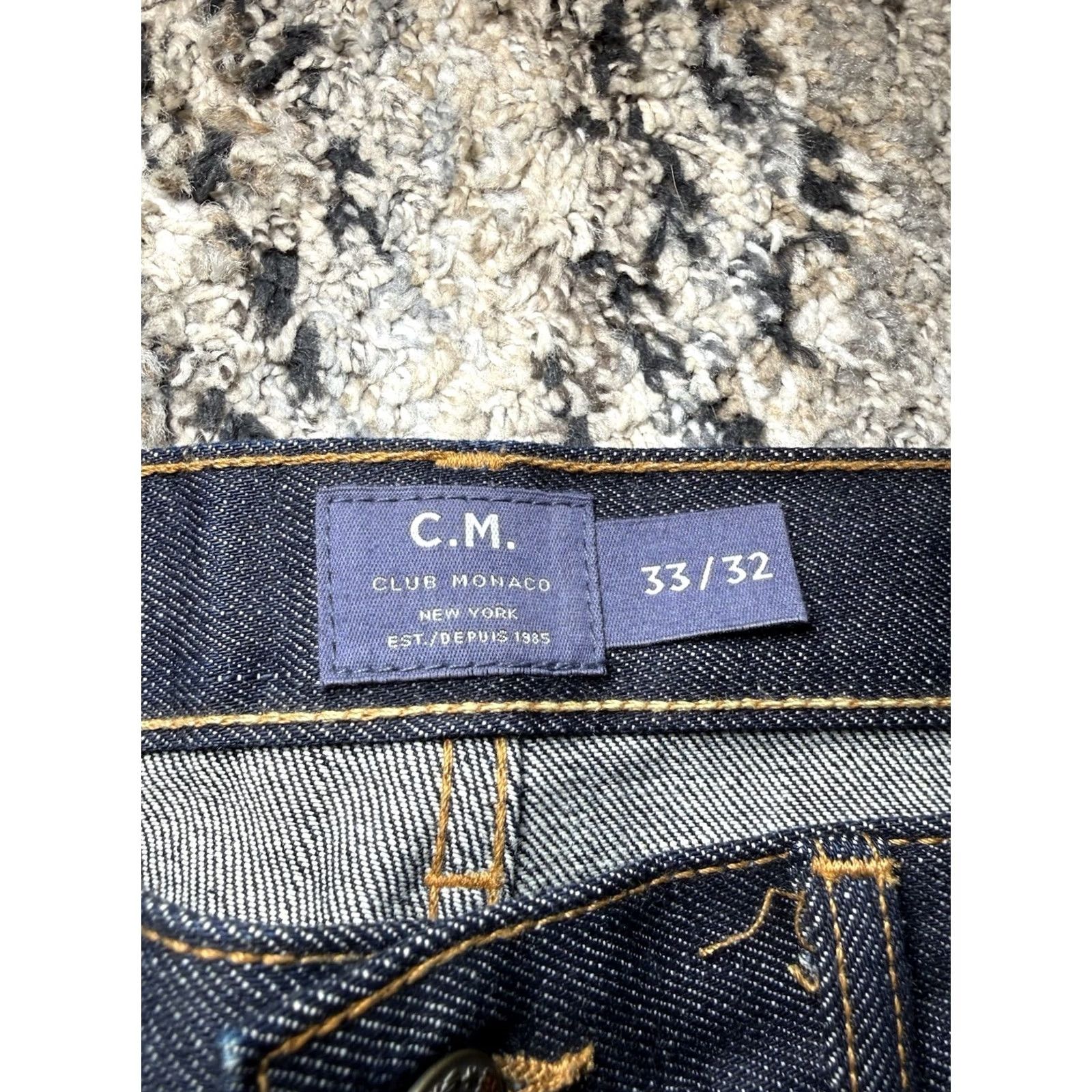 Club Monaco VINTAGE? CLUB MONACO Jeans Slim Indigo Dark Selvedge Denim 33x32 RARE SAMPLE Mens Slim Straight Blue Jeans 32 Inseam Regular Size 33 Size US 33 - 6 Thumbnail