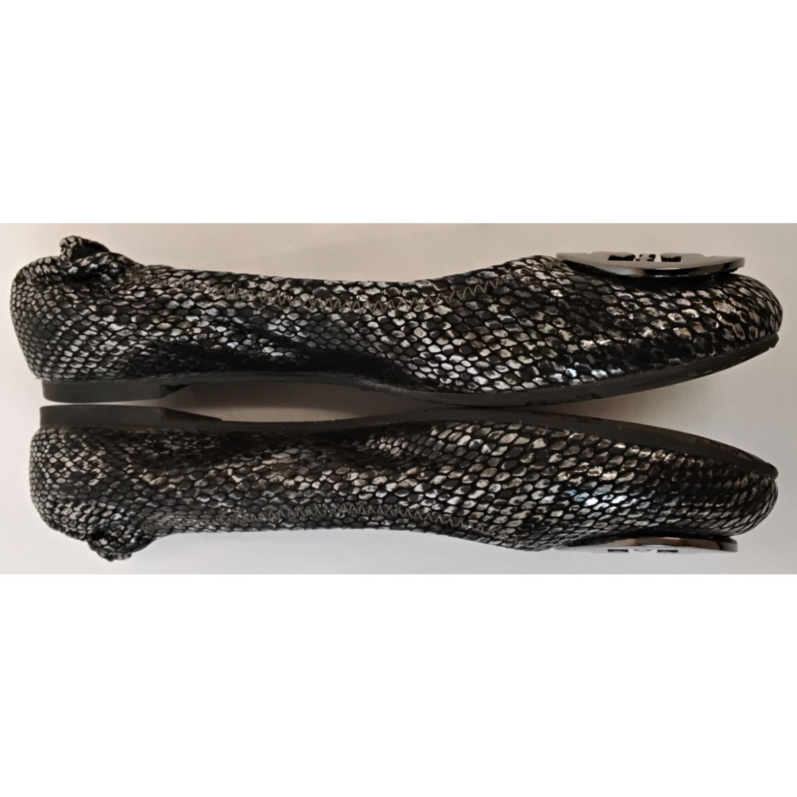 Tory Burch Tory Burch Reva Ballet Flats Women's 6.5M Silver Embossed Size US 6.5 / IT 36.5 - 7 Thumbnail