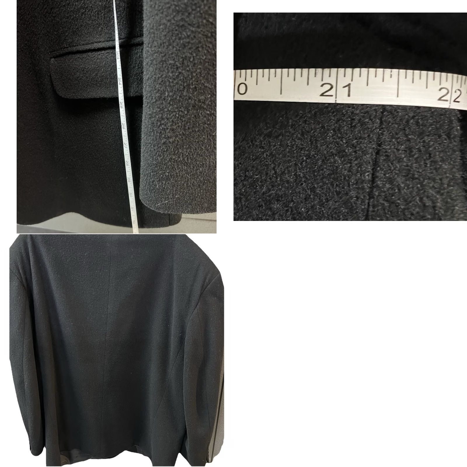 Vintage VINTAGE Men’s Black Wool Cashmere Blend Blazer Sport Coat 2 Button Classic 46R Mens Blazer Size 46R - 8 Thumbnail