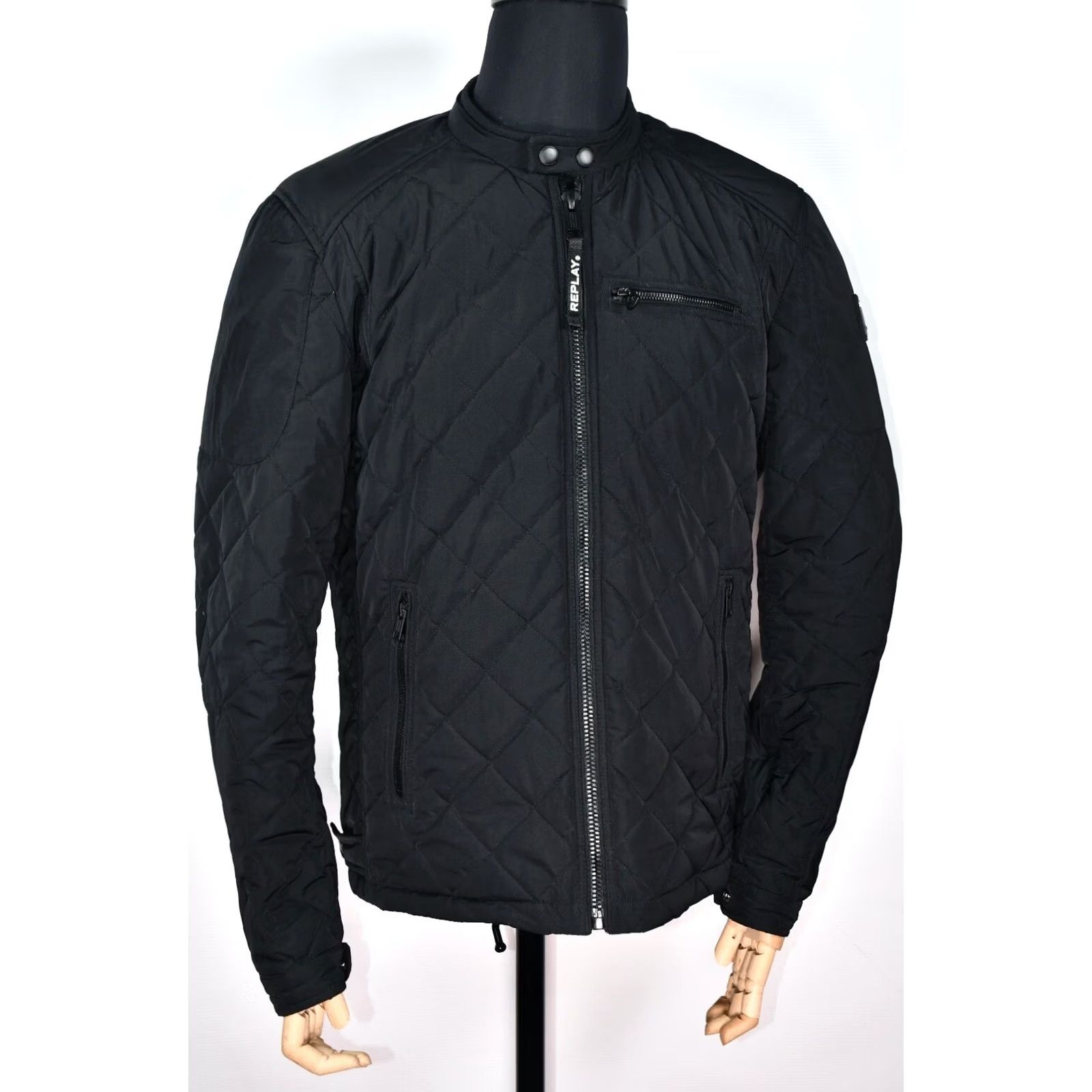 Replay Replay Quilted Biker Jacket Men XL Black Size US XL / EU 56 / 4 - 2 Thumbnail