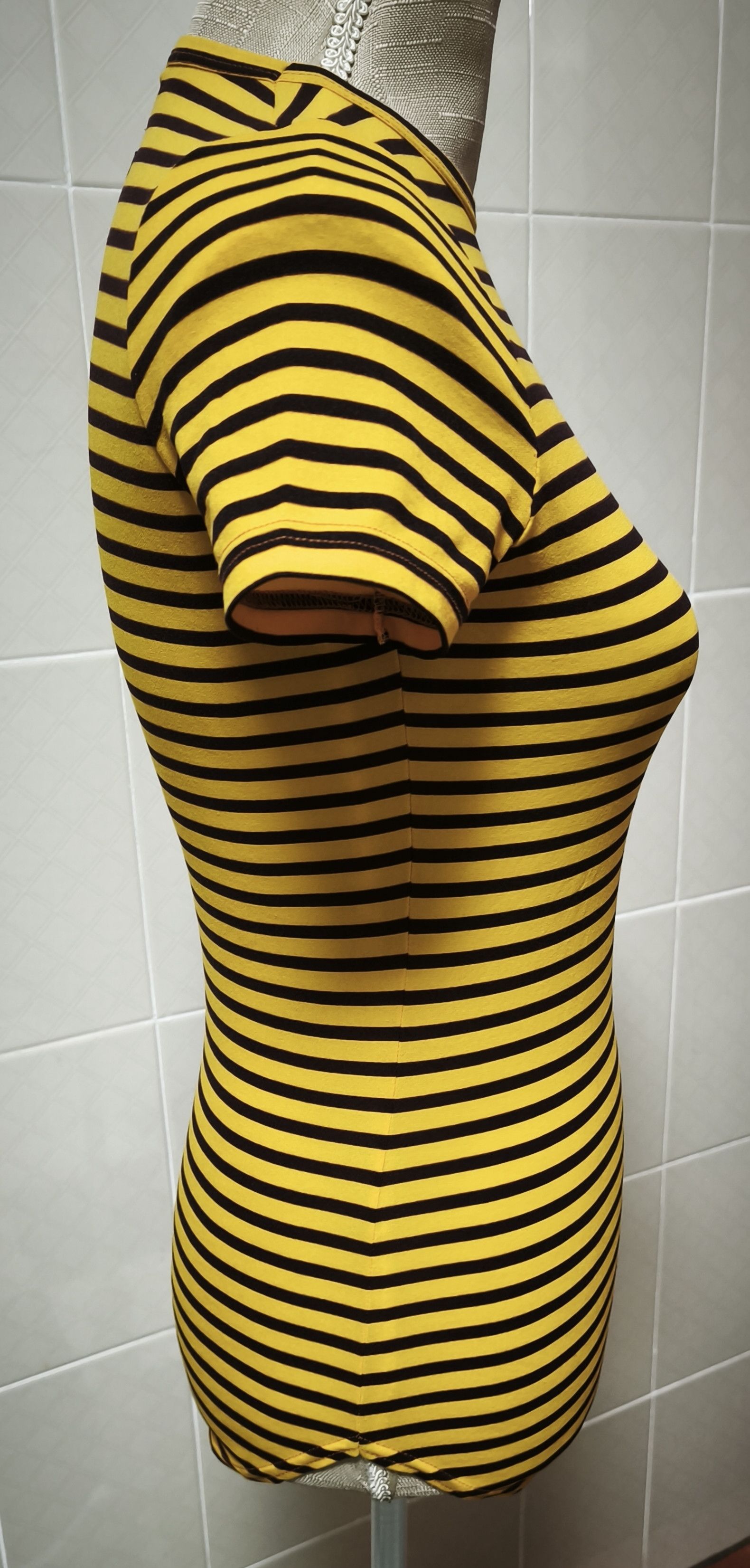 Jean Paul Gaultier Year: 1997 - Yellow and dark Brown stripes top Size S / US 4 / IT 40 - 7 Thumbnail