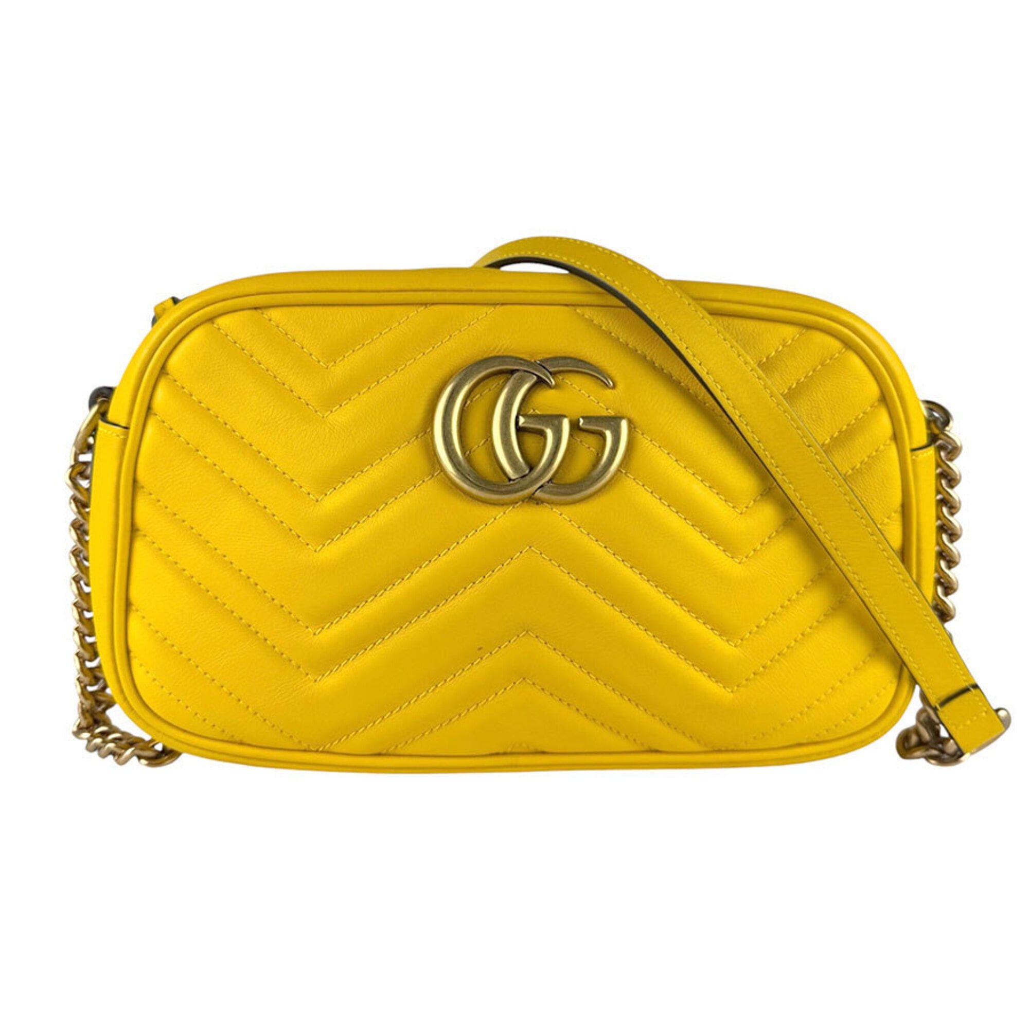 Gucci Gucci GG Marmont Crossbody Shoulder Bag, Leather, Metal, Yellow Gold, Women's, 447632 z9458 Size ONE SIZE - 1 Thumbnail