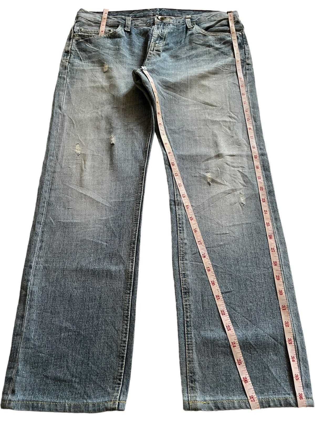 Japanese Brand × Jun Takahashi Vintage Japanese Junmen Faded Wash Distressed Jeans Size US 34 / EU 50 - 12 Thumbnail