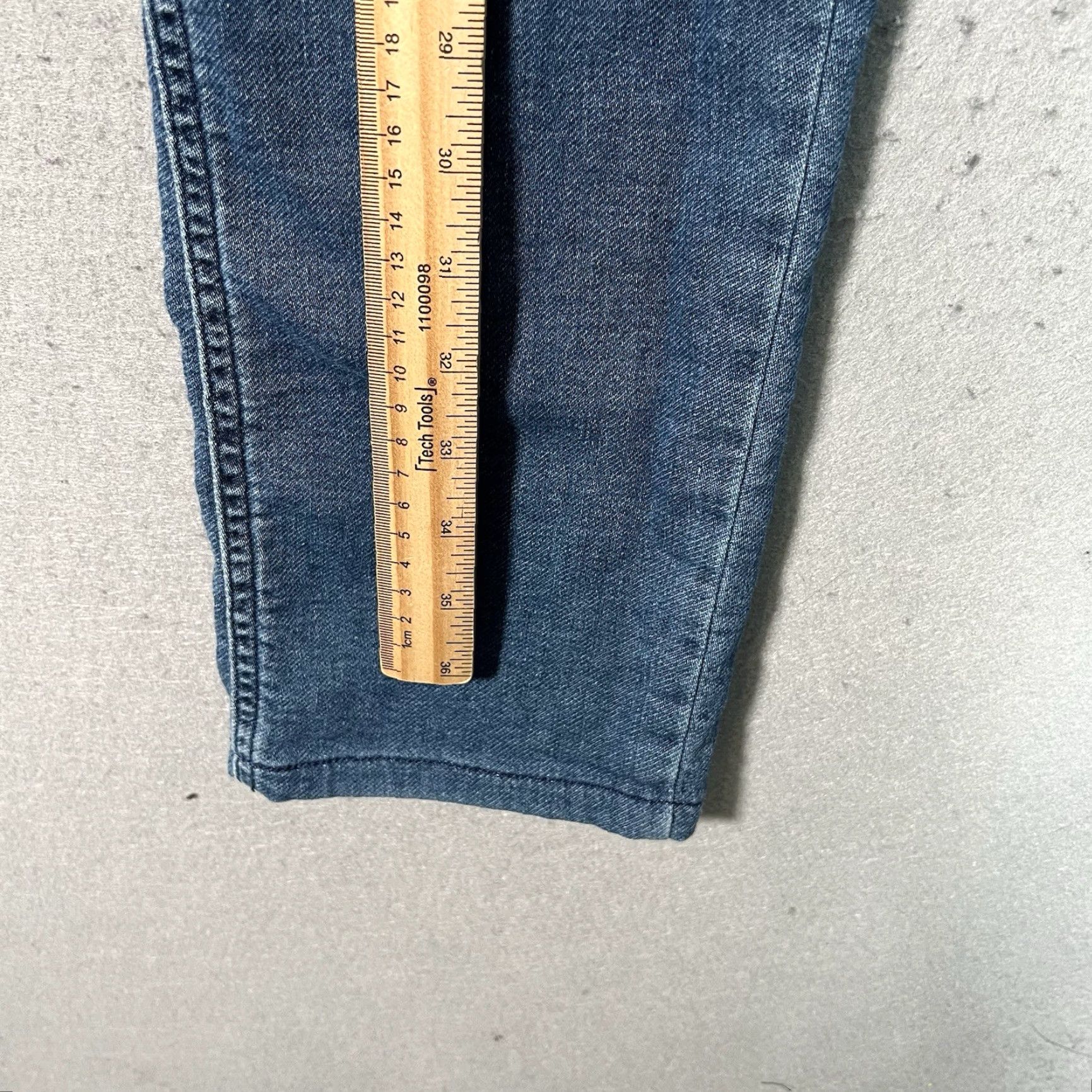 Reiss VINTAGE Reiss Womens Jeans Tapered Leg Cotton Blend Medium Wash Size 30 28in Inseam Blue Size 30" / US 8 / IT 44 - 4 Thumbnail