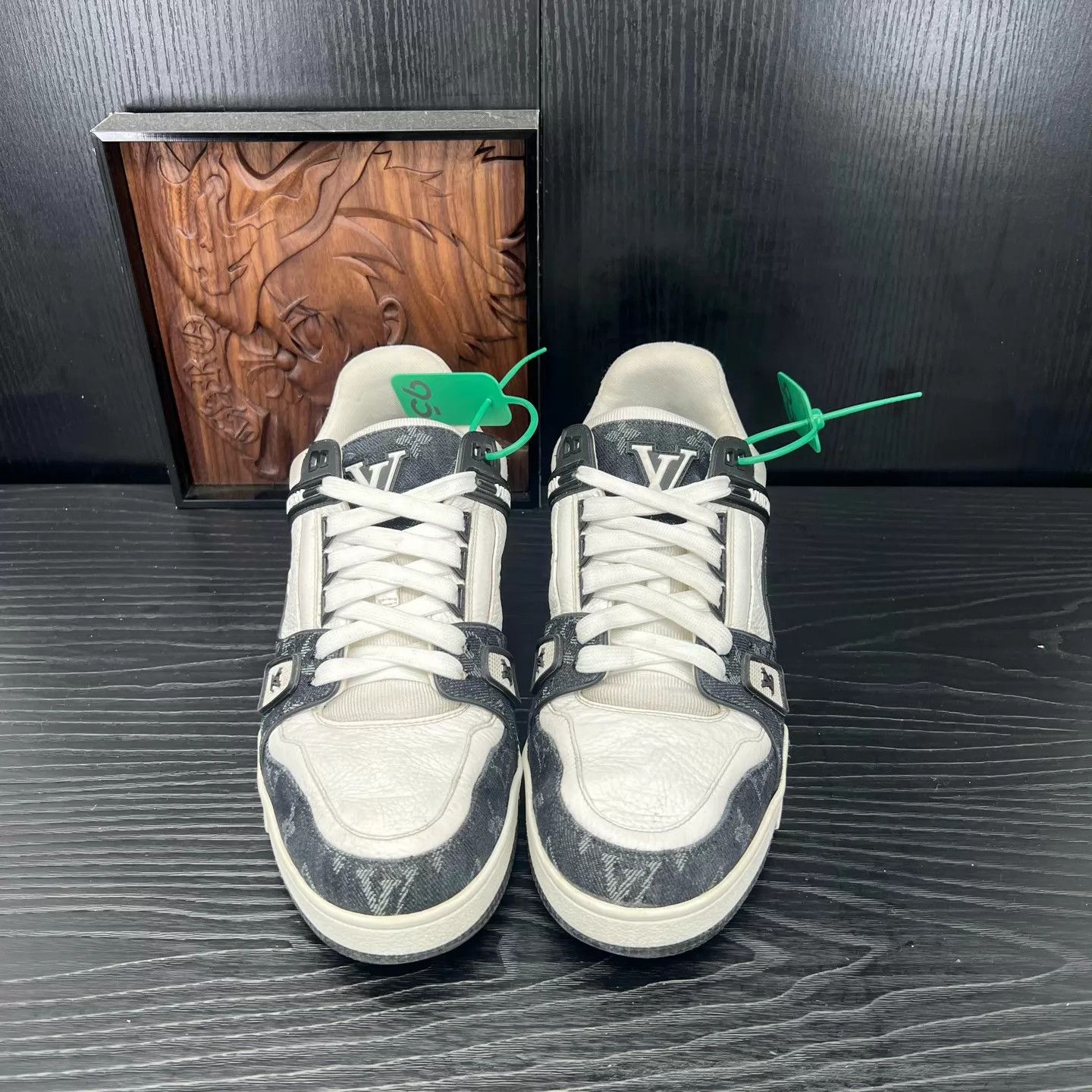 Louis Vuitton LV Trainer Black White Denim 42.5 Size US 9.5 / EU 42-43 - 4 Thumbnail