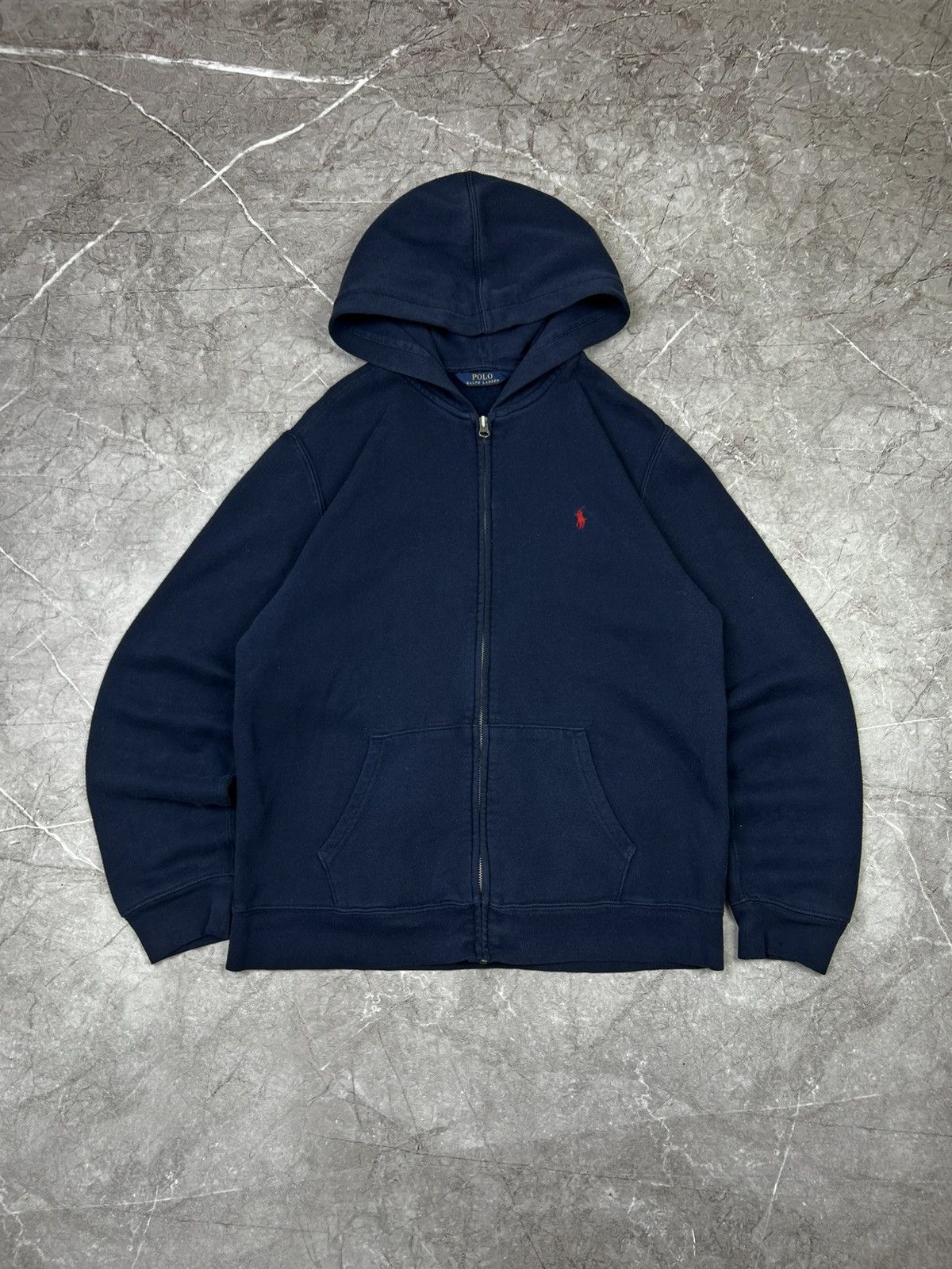 Polo Ralph Lauren × Vintage Polo Ralph Lauren Full Zip Hoodie Navy Size US S / EU 44-46 / 1 - 2 Thumbnail