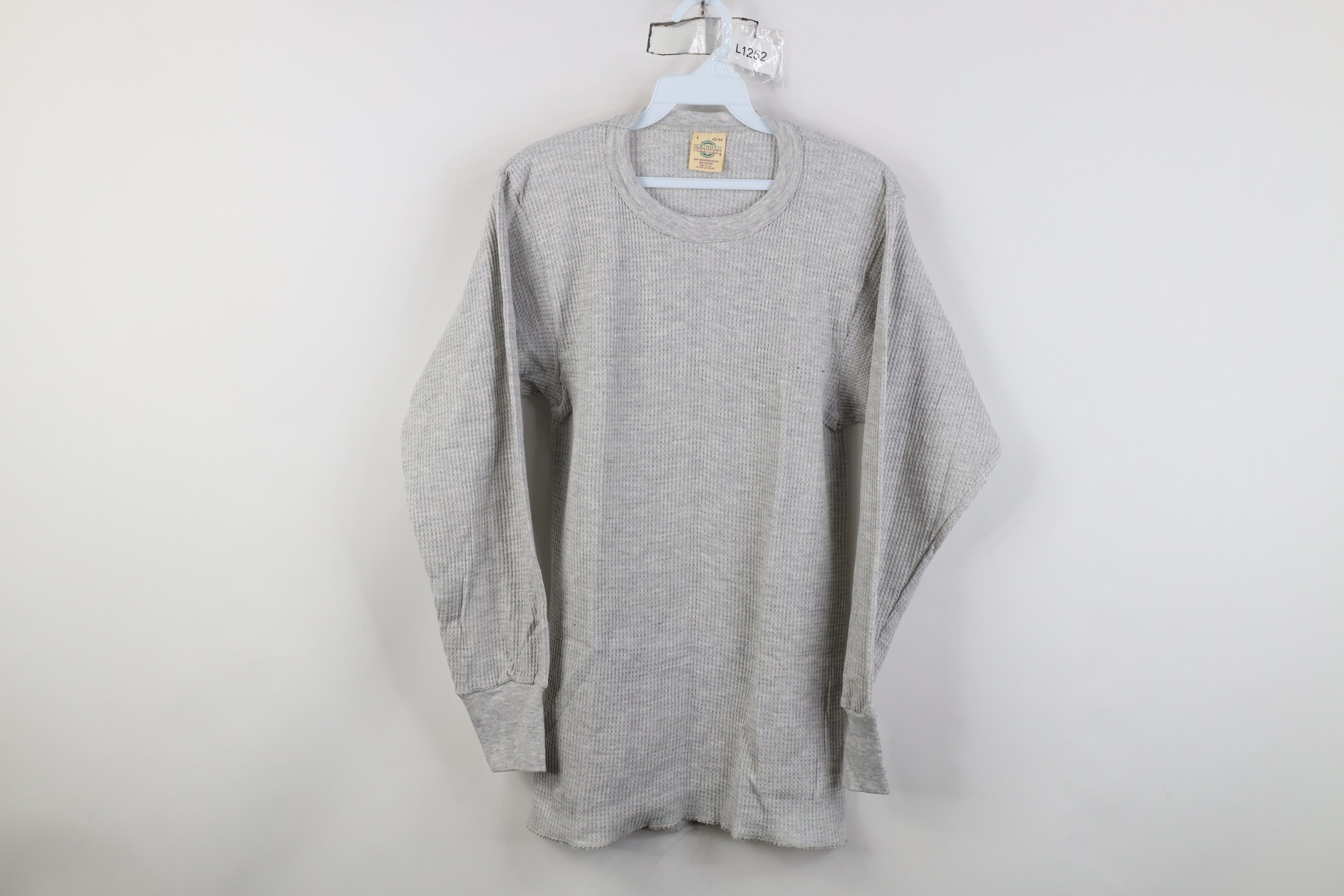 Vintage Vintage 70s Streetwear Waffle Knit Long Sleeve T-Shirt USA Size US L / EU 52-54 / 3 - 1 Thumbnail