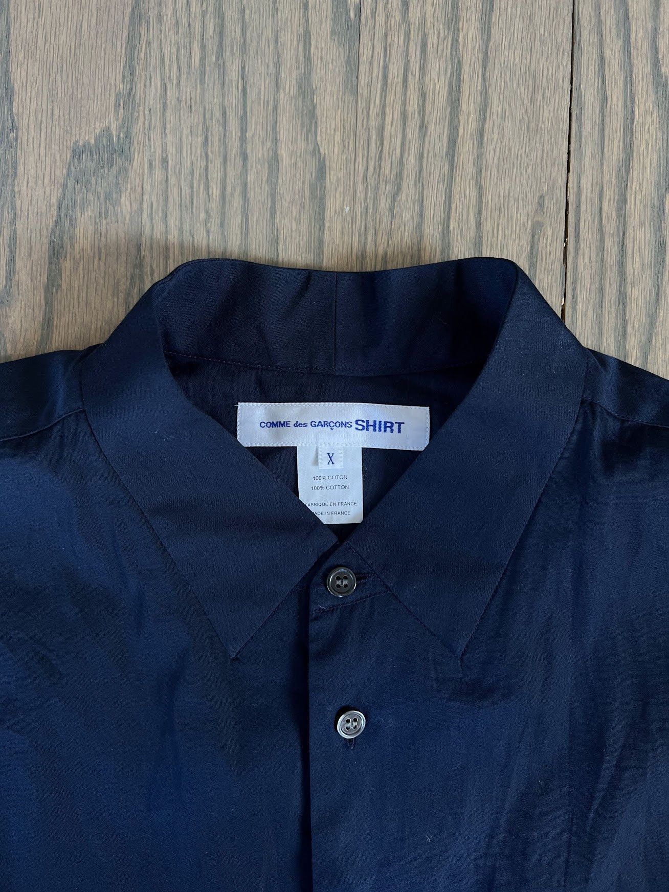 Comme des Garcons SHIRT Comme des Garcons CDG Shirt Navy 3D Collar Size US XL / EU 56 / 4 - 1 Thumbnail