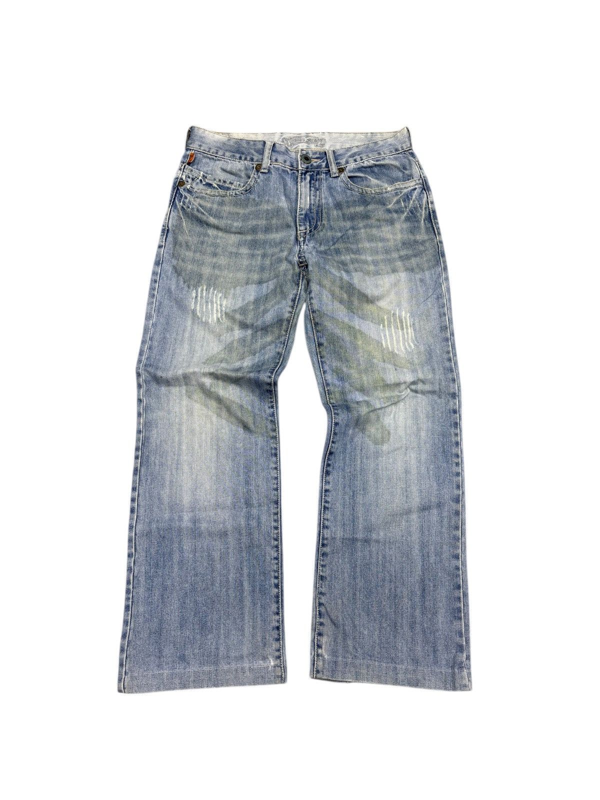 Beauty Beast Vintage Acid Wash Robin Jeans wing 🪽 embroidered denim Size US 31 - 6 Thumbnail