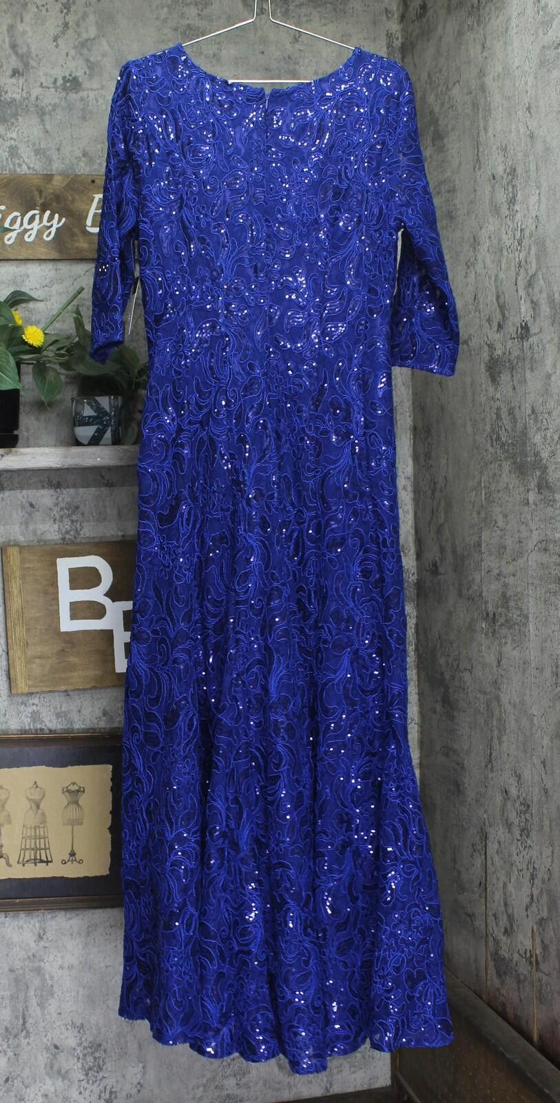 Other Nwt Tahari Asl Embroidered Gown Dress Deep Royal Blue 8 Size M / US 6-8 / IT 42-44 - 2 Thumbnail
