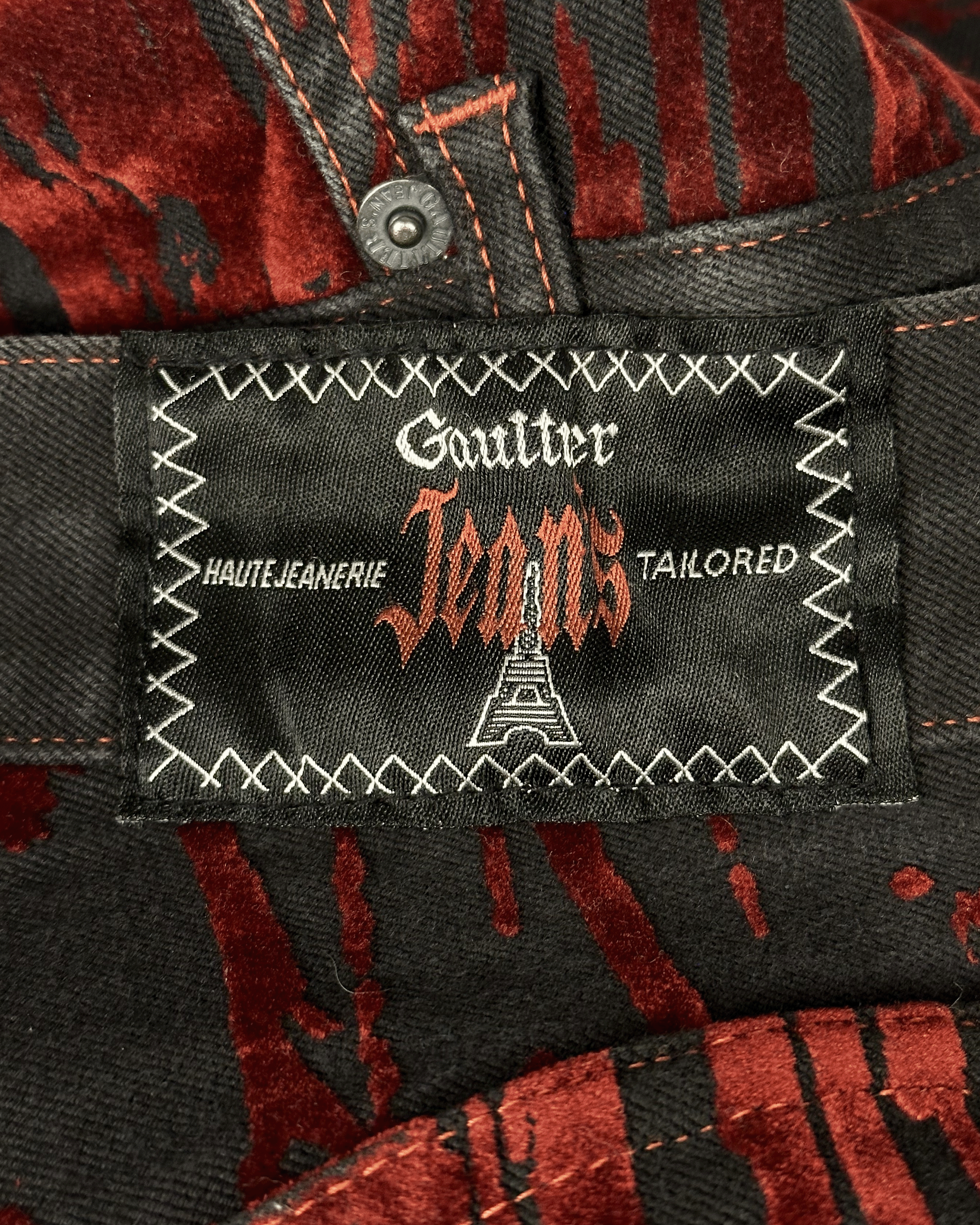 Jean Paul Gaultier Jean Paul Gaultier Velour Blood Drip Jeans Size US 30 / EU 46 - 8 Thumbnail