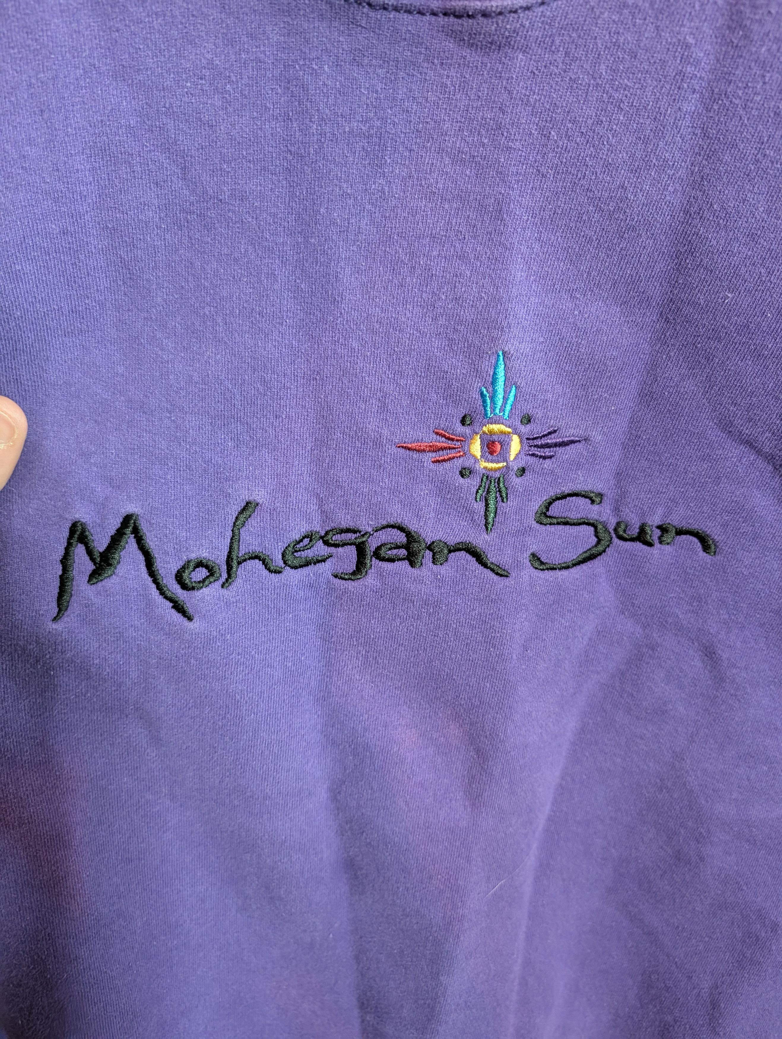 Fruit Of The Loom VTG 90s Mohegan Sun casino purple heavy cotton swtshirt Size US XL / EU 56 / 4 - 3 Thumbnail