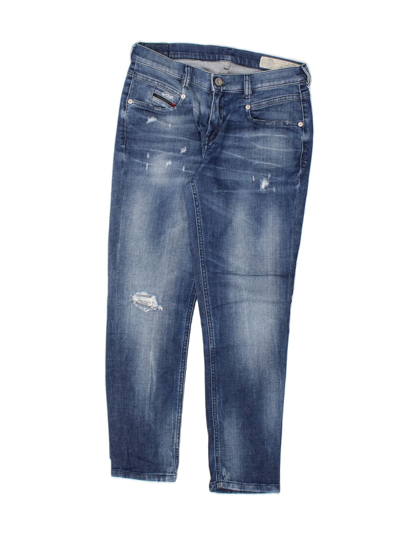 Diesel Womens Distressed Slim Jeans W26 L27 Blue Cotton Size 42" / US 20 - 1 Thumbnail