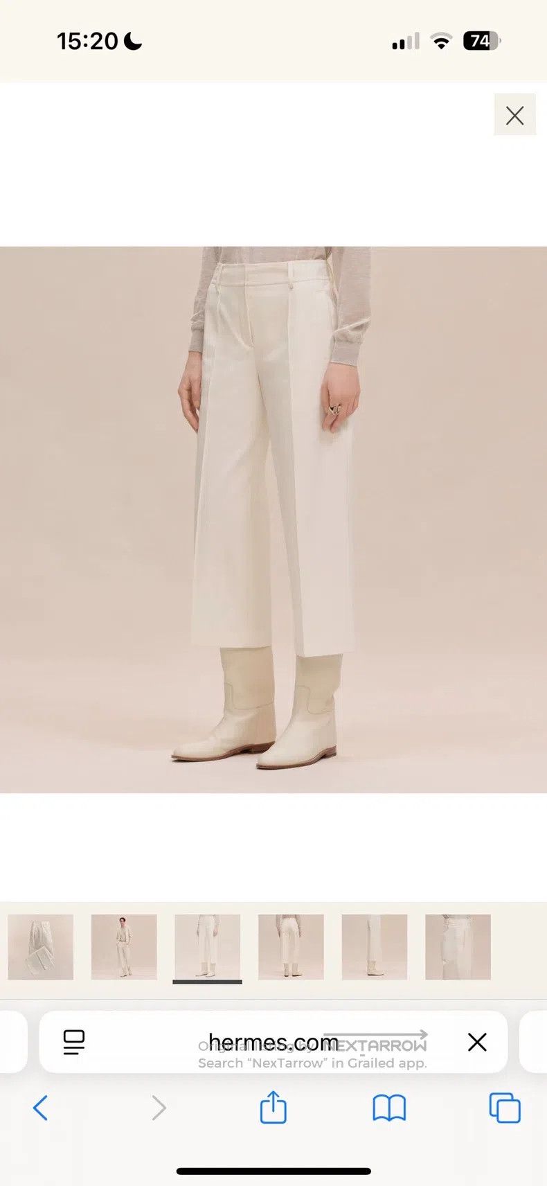 Hermes Hermes White Straight Pants, Suit or Casual Pants, Versati Size 42" / US 20 - 6 Thumbnail