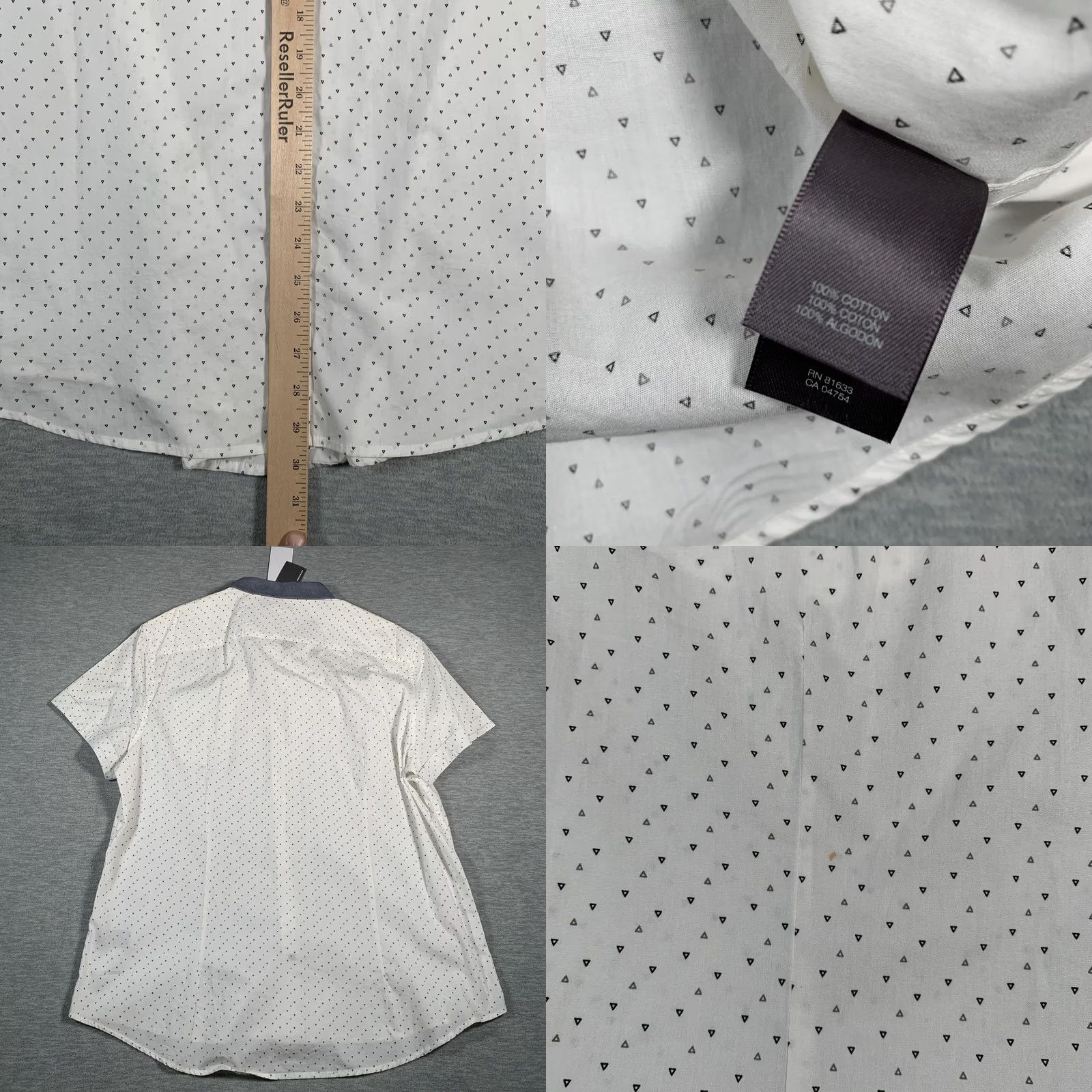 Kenneth Cole Kenneth Cole Reaction Mens 2XL Super Slim Fit Shirt Short Sleeve Micro Print Size US XXL / EU 58 / 5 - 8 Thumbnail