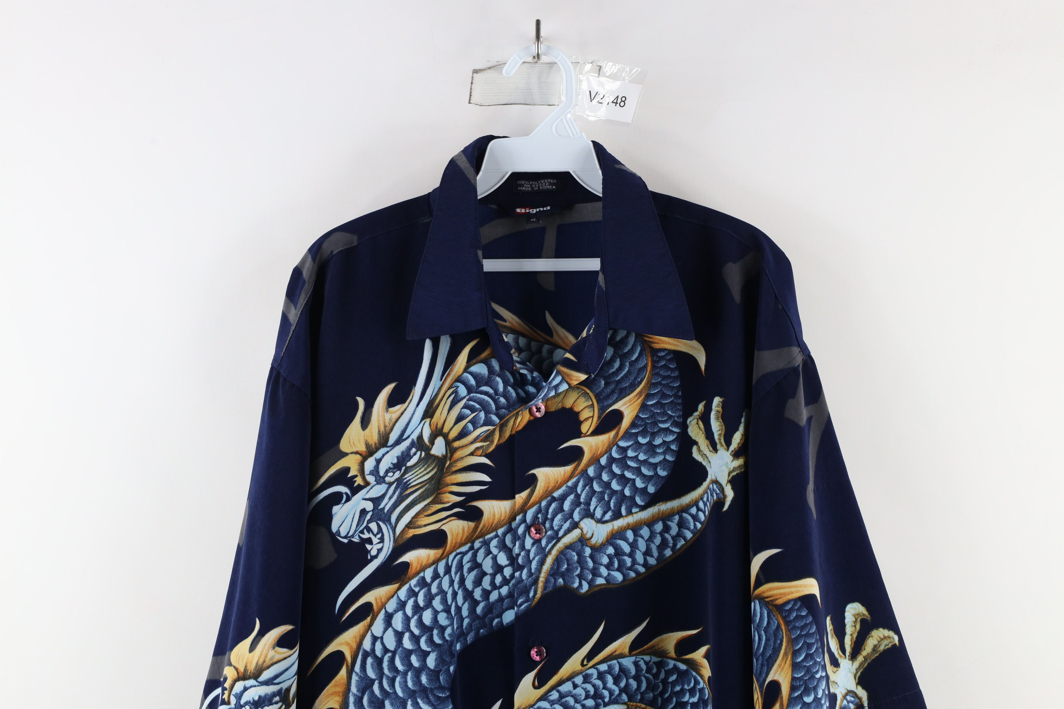Vintage Vintage 90s Streetwear Dragon Casino Bowling Button Shirt Size US XL / EU 56 / 4 - 2 Thumbnail