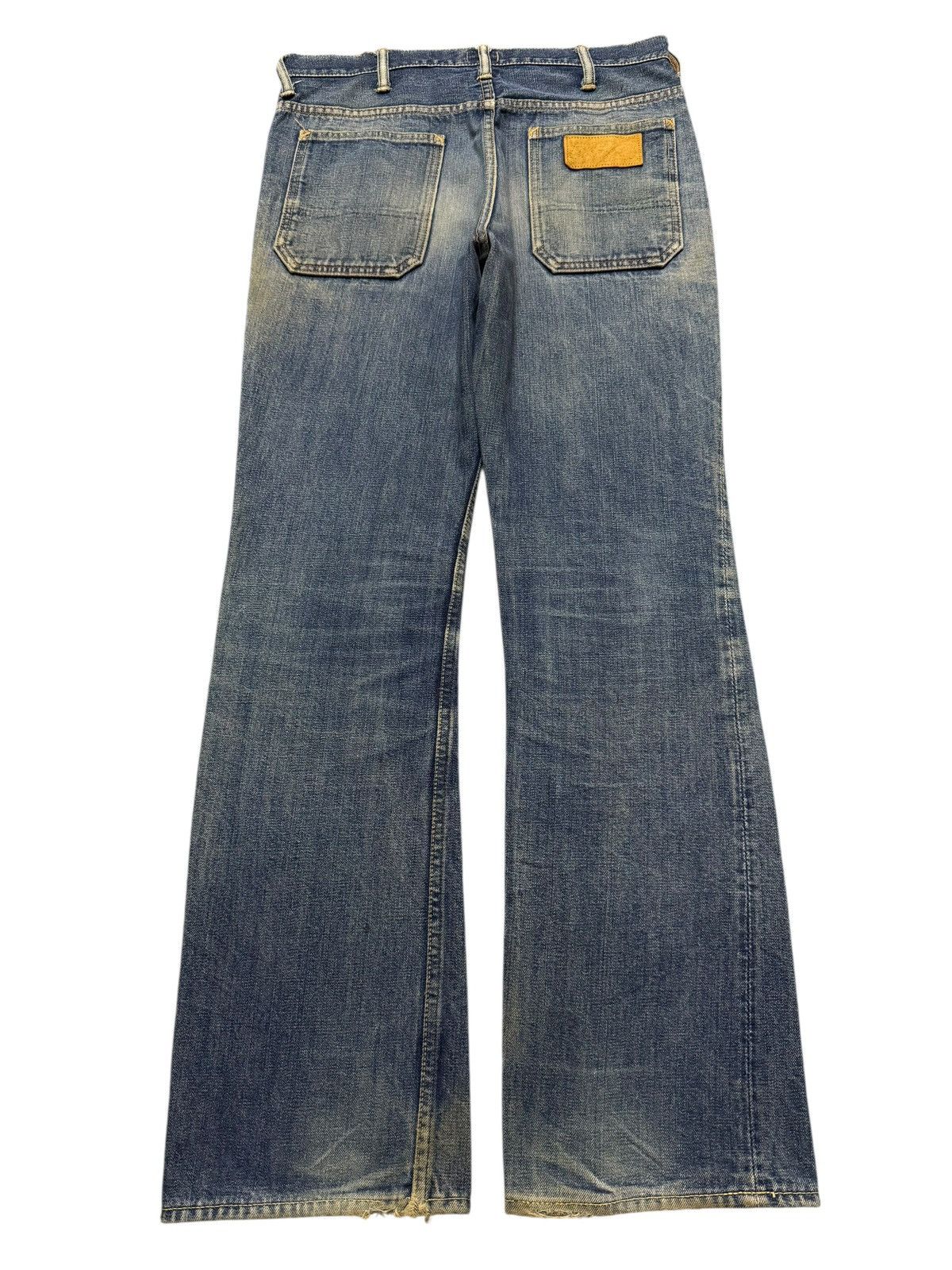 If Six Was Nine Vintage 90s Japanese Brand Blue Mud Wash Faded Bootcut Jeans Size US 31 - 2 Thumbnail
