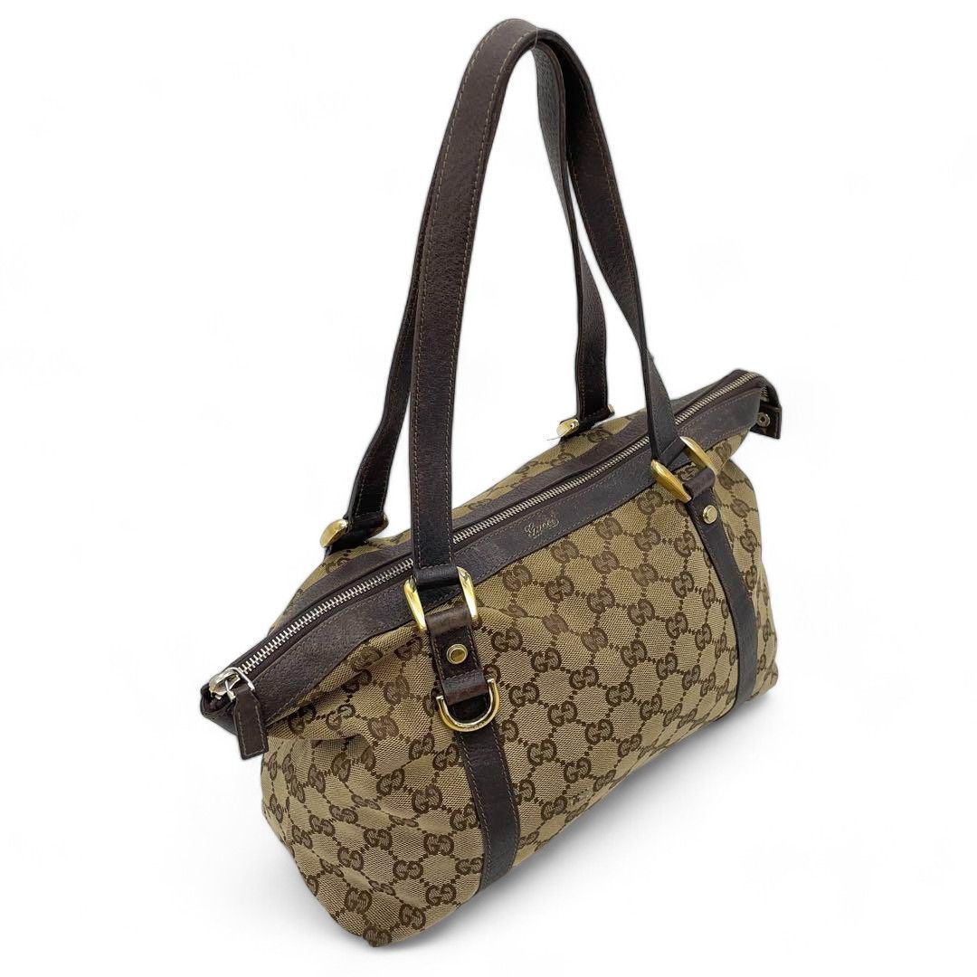 Gucci Gucci - Abbey Brown Beige GG Monogram Tote Bag Handbag Size ONE SIZE - 3 Thumbnail