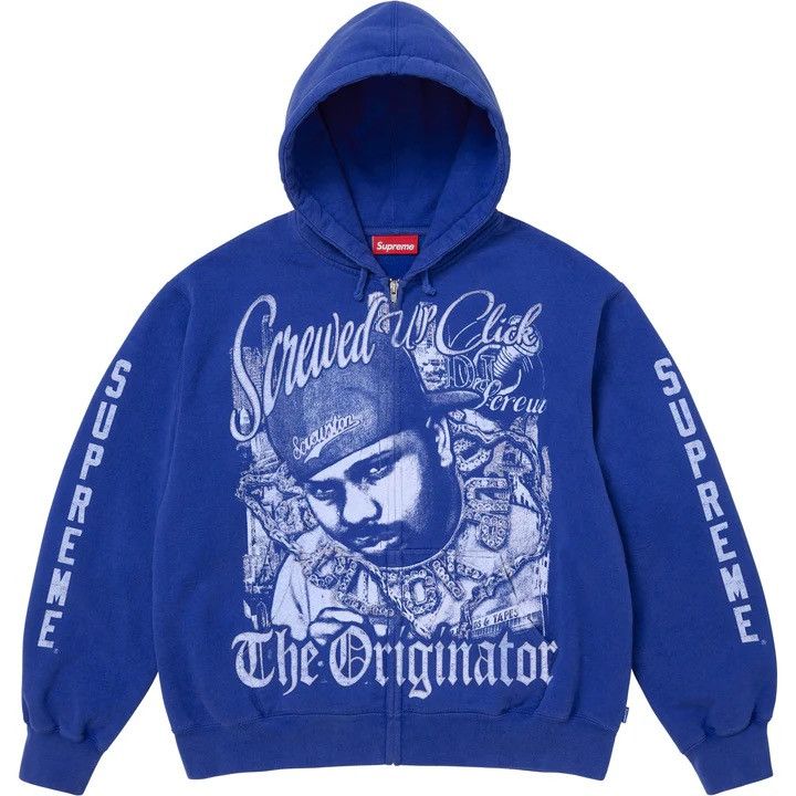 Supreme Supreme Pilled Zip Up Hooded Sweatshirt (Blue) | Grailed