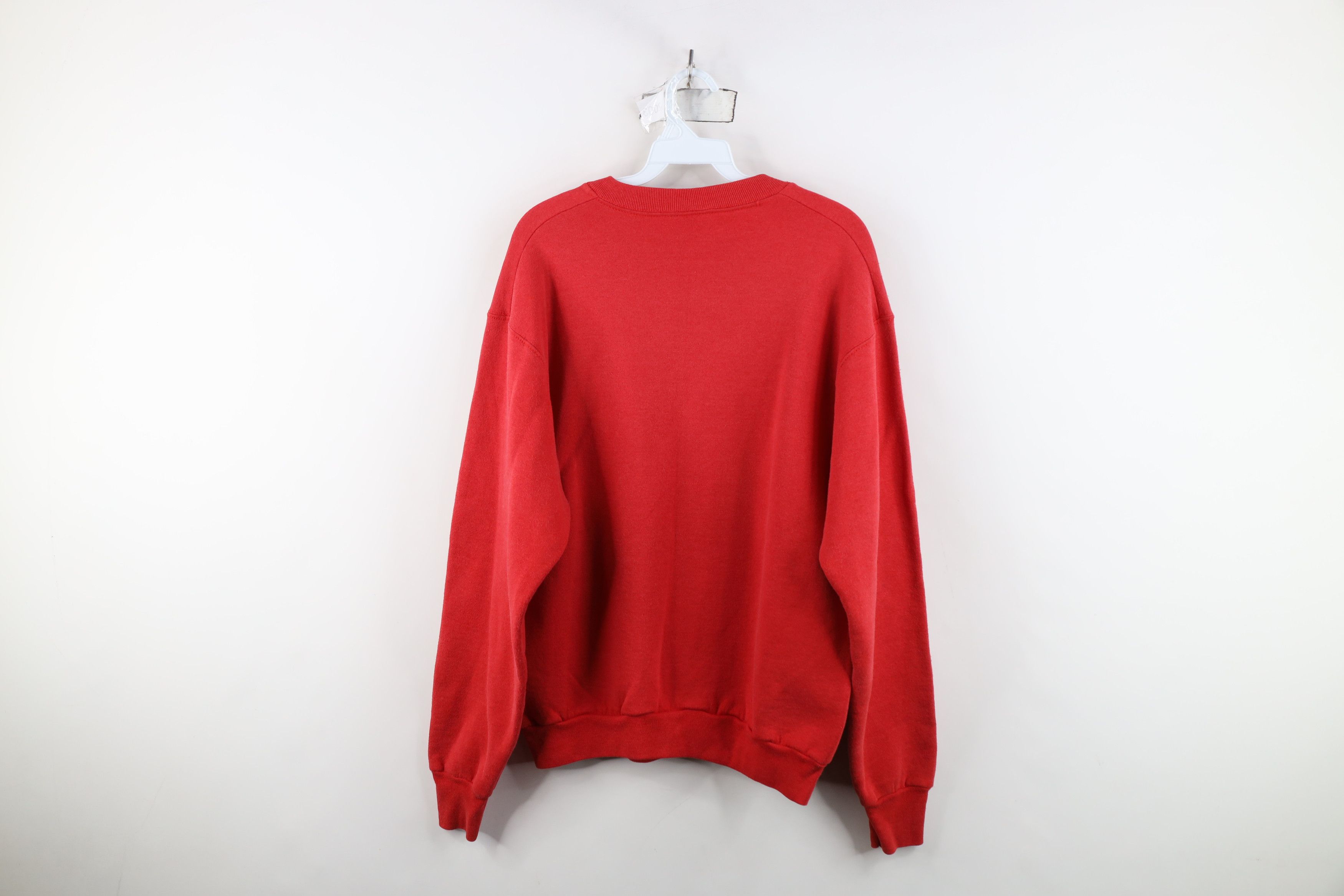 Vintage Vintage 90s Streetwear Blank Crewneck Sweatshirt Red USA Size US L / EU 52-54 / 3 - 10 Thumbnail