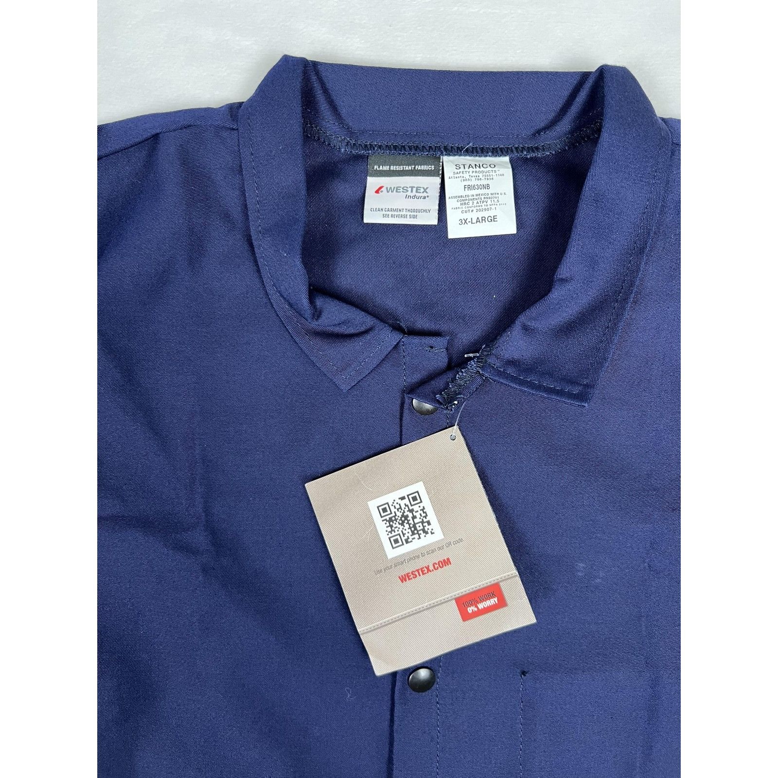 Other Stanco Westex Indura Flame Resistant Shirt Mens 3XL Navy FR Size US XXL / EU 58 / 5 - 3 Thumbnail