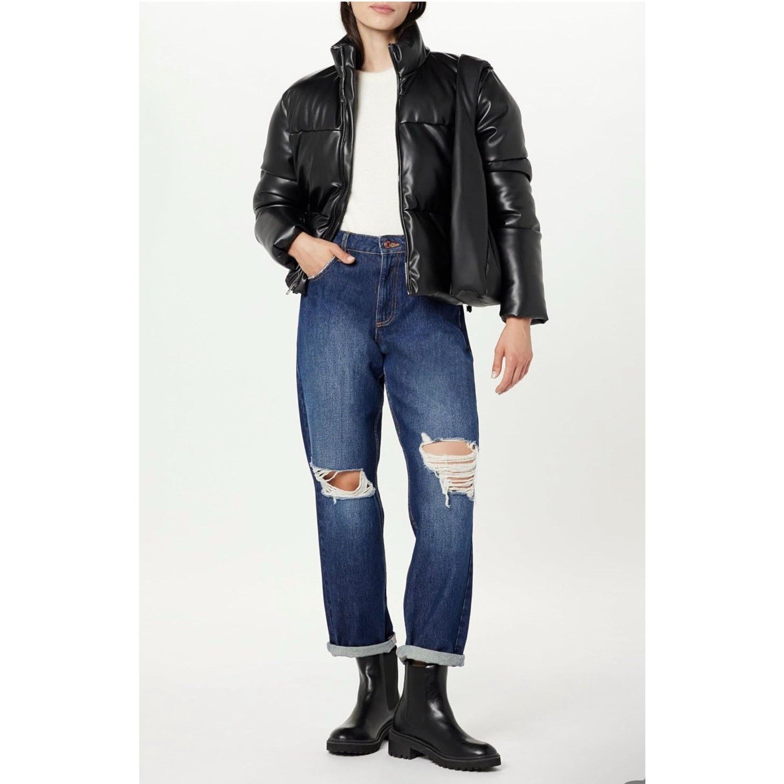 Other The Drop Priscilla Vegan Leather Puffer Black S NWT Size S / US 4 / IT 40 - 2 Thumbnail