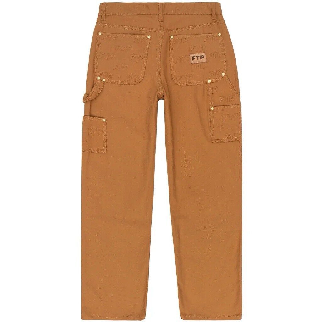 Fuck The Population FTP Embossed Tan Double Knee Carhartt Work Pants Size US 32 / EU 48 - 2 Thumbnail