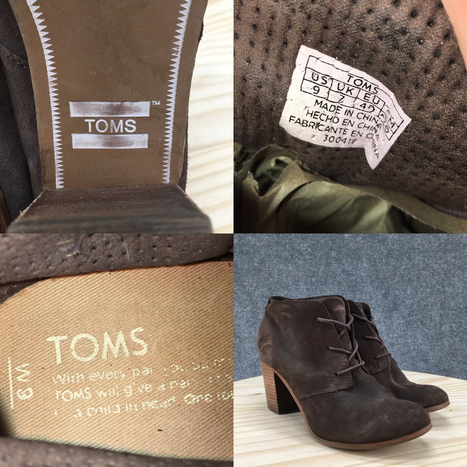 Toms TOMS Lunata Bootie Brown Suede Three Eye Lace Up Desert Boots Women 9 Adult Shoes Brown Suede Boots Size US 9 / IT 39 - 10 Thumbnail