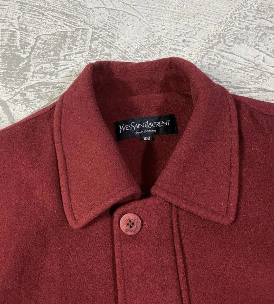 Yves Saint Laurent 💥Red Wool Material💥Vintage Jacket Yves Saint Laurent Size US L / EU 52-54 / 3 - 2 Thumbnail