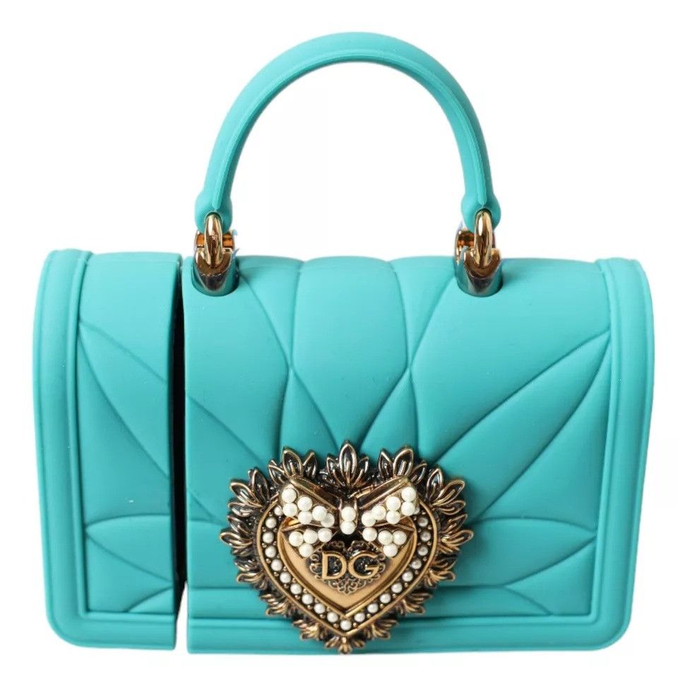 Dolce & Gabbana Turquoise Silicone Devotion Heart Bag Cover Hand Airpods Size ONE SIZE - 1 Thumbnail