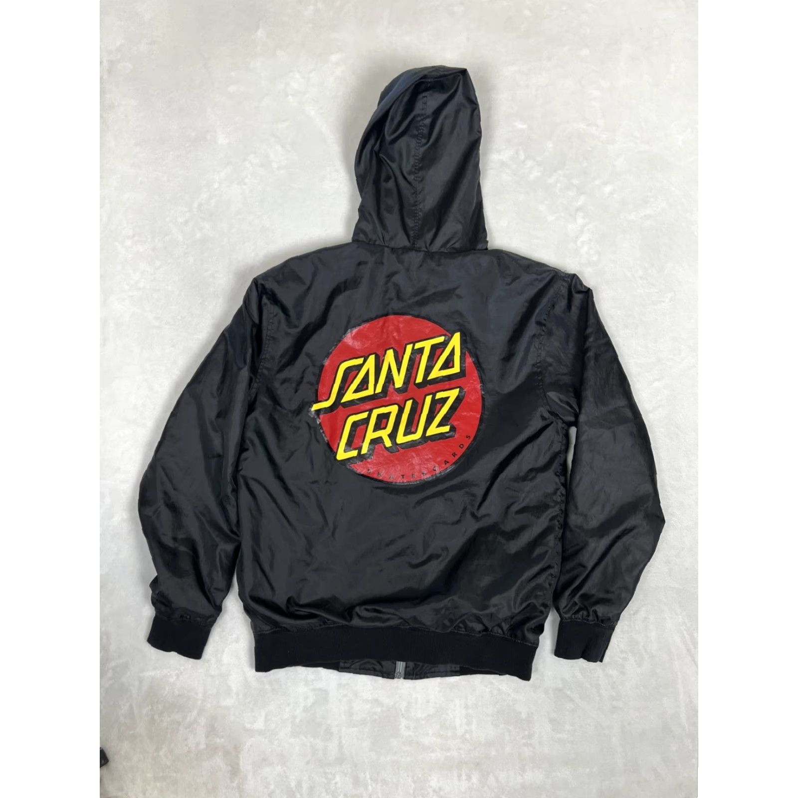 Vintage Santa Cruz Windbreaker Jacket Mens Small Black Hooded Fleece Lined Logo Surf Skateboarding Casual Vintage: No Size US S / EU 44-46 / 1 - 7 Thumbnail