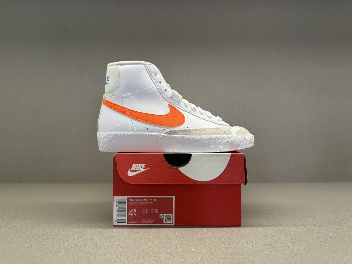 Nike Nike Blazer Mid 77 White Total Orange GS Size US 5.5 / IT 35.5 - 3 Thumbnail