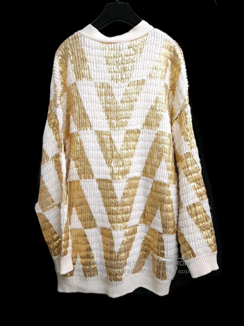 Valentino Valentino Gold V letter cardigan Size S / US 4 / IT 40 - 7 Thumbnail