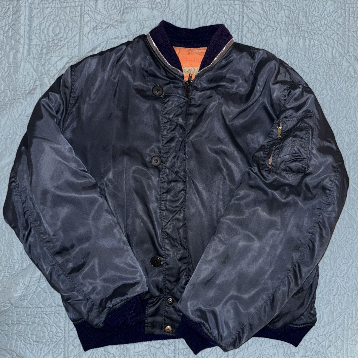 Vintage Vintage Buttoned Bomber Jacket Size US L / EU 52-54 / 3 - 1 Thumbnail