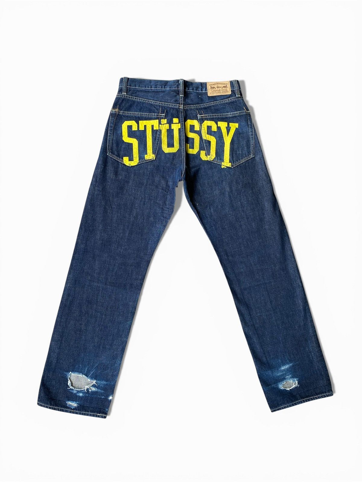 Stussy Vintage 00’s stussy Distressed spell out Jeans Size US 30 / EU 46 - 1 Thumbnail