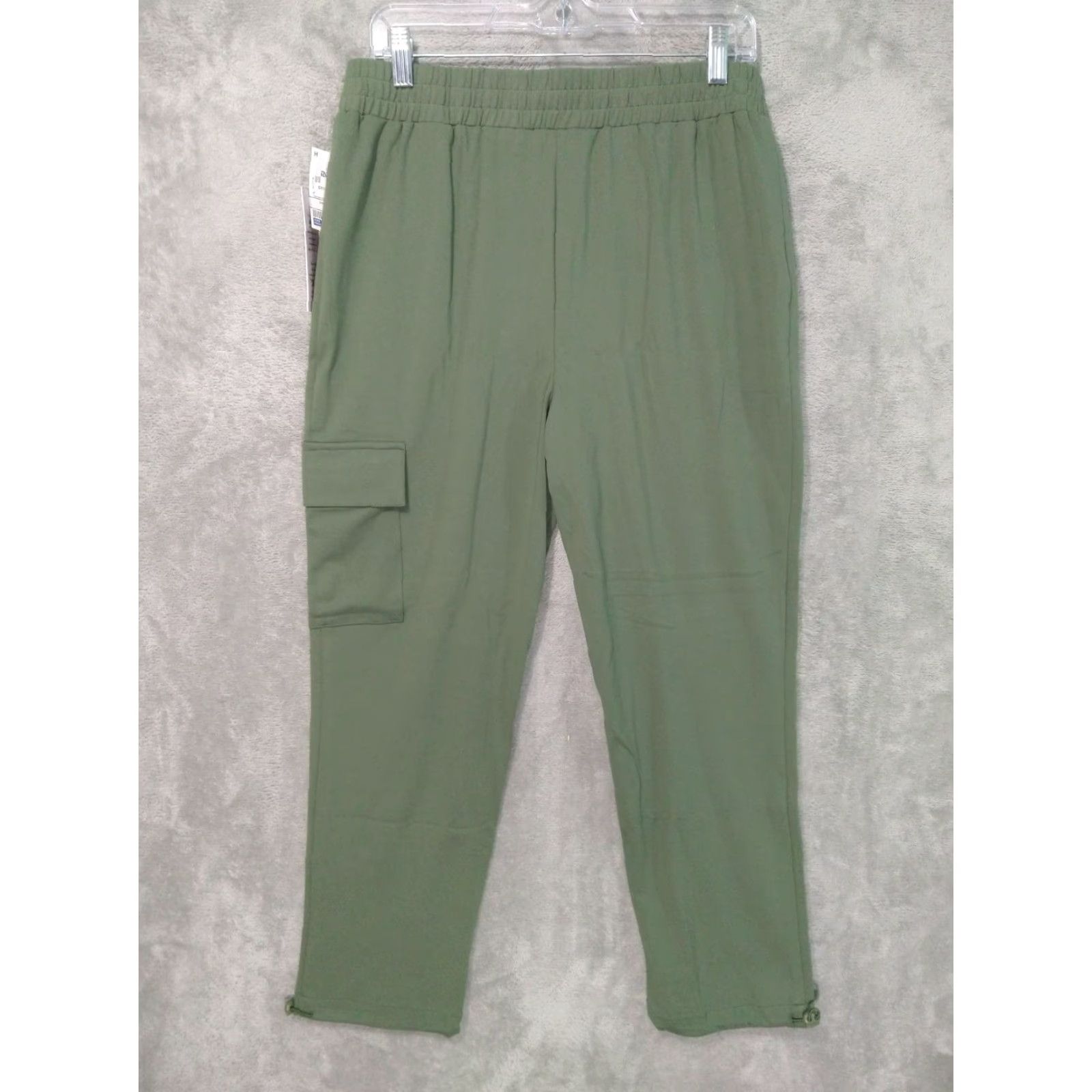 Nanette Lepore Nanette Lepore Pants Womens Medium Green Cargo Jogger Drawstring Elastic Waist Pockets Stretch Size 32" / US 10 / IT 46 - 2 Thumbnail