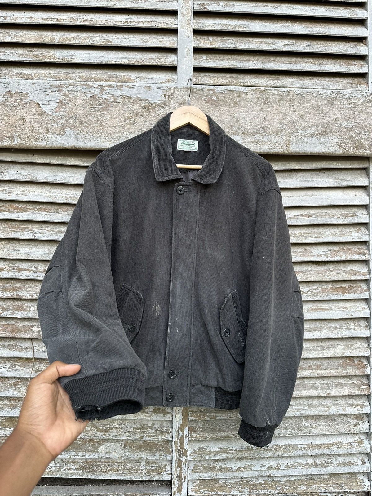 Vintage 👹THRASHED Crocodile Classic Corduroy Bomber Jacket Size US M / EU 48-50 / 2 - 8 Thumbnail