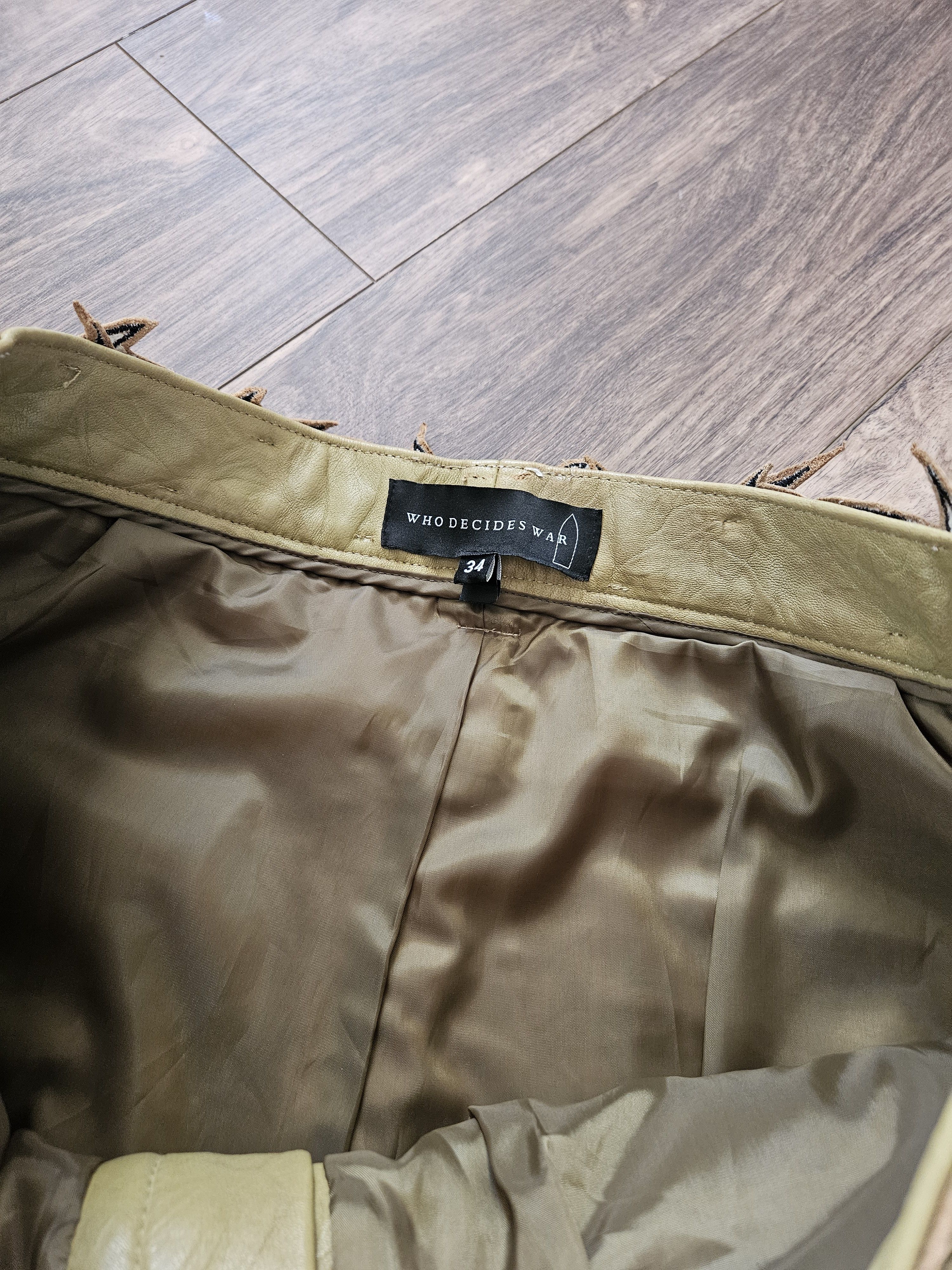 Who Decides War Who Decides War Garden Glass Thorned Tan Leather Pants Size US 34 / EU 50 - 11 Thumbnail
