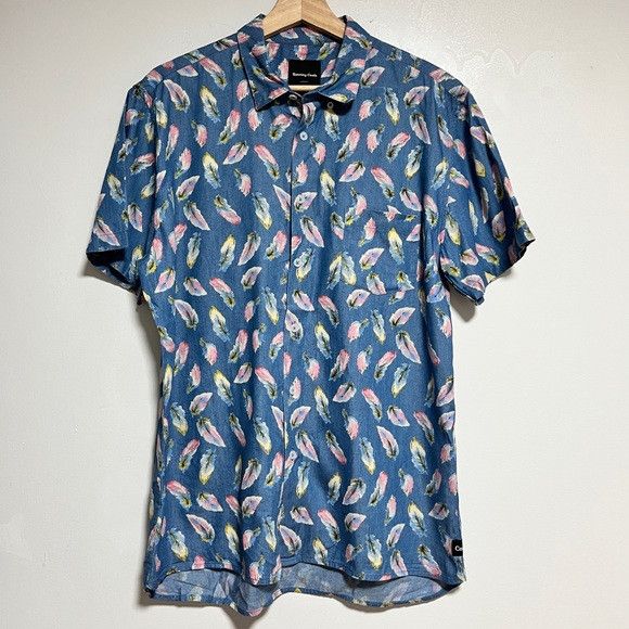Barney Cools Barney Cools Feather Print Short Sleeve Shirt - Size M Size US M / EU 48-50 / 2 - 1 Thumbnail