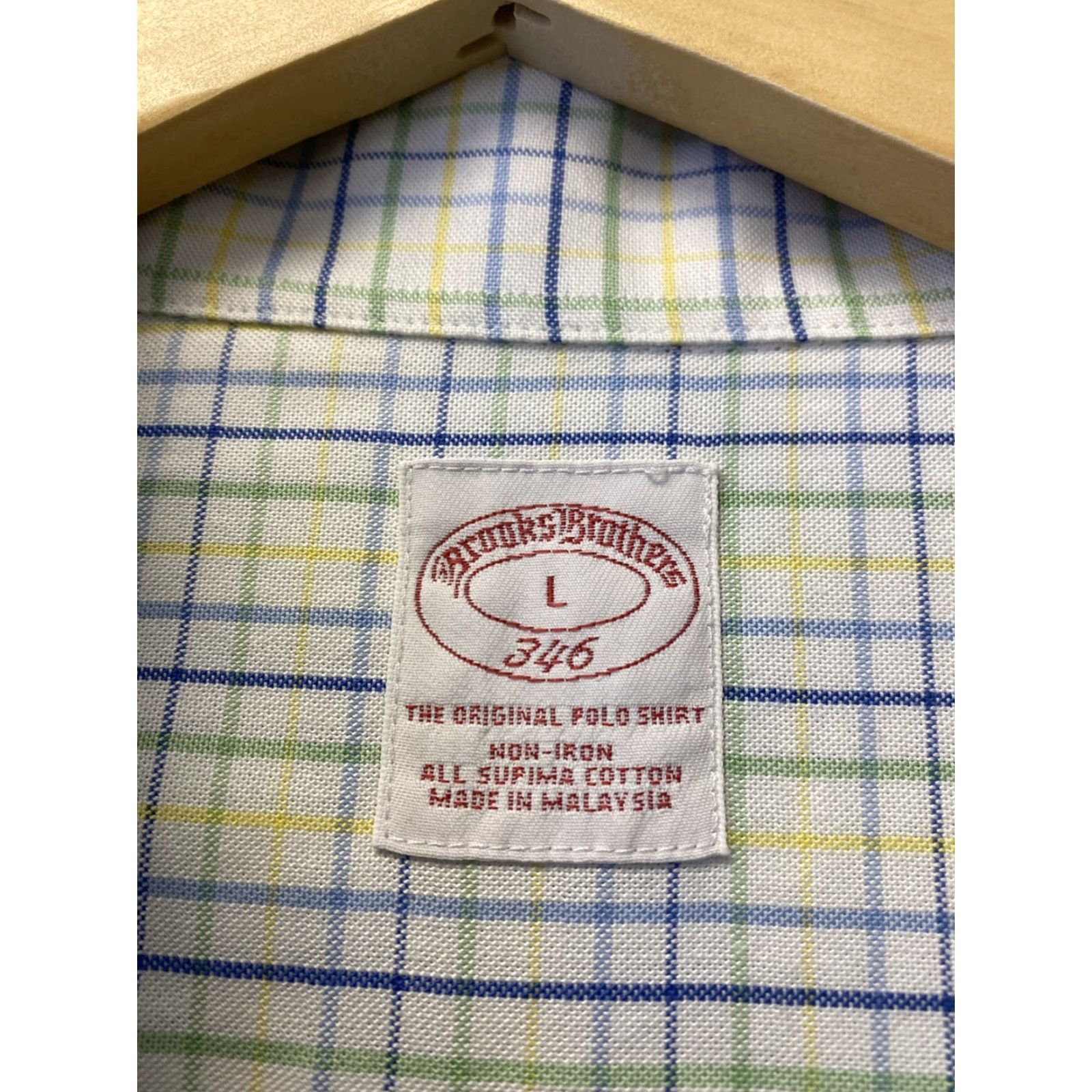 Brooks Brothers Brooks Brothers 346 Shirt Mens L Slim Fit White Plaid Long Sleeve Button Down Size US L / EU 52-54 / 3 - 4 Thumbnail